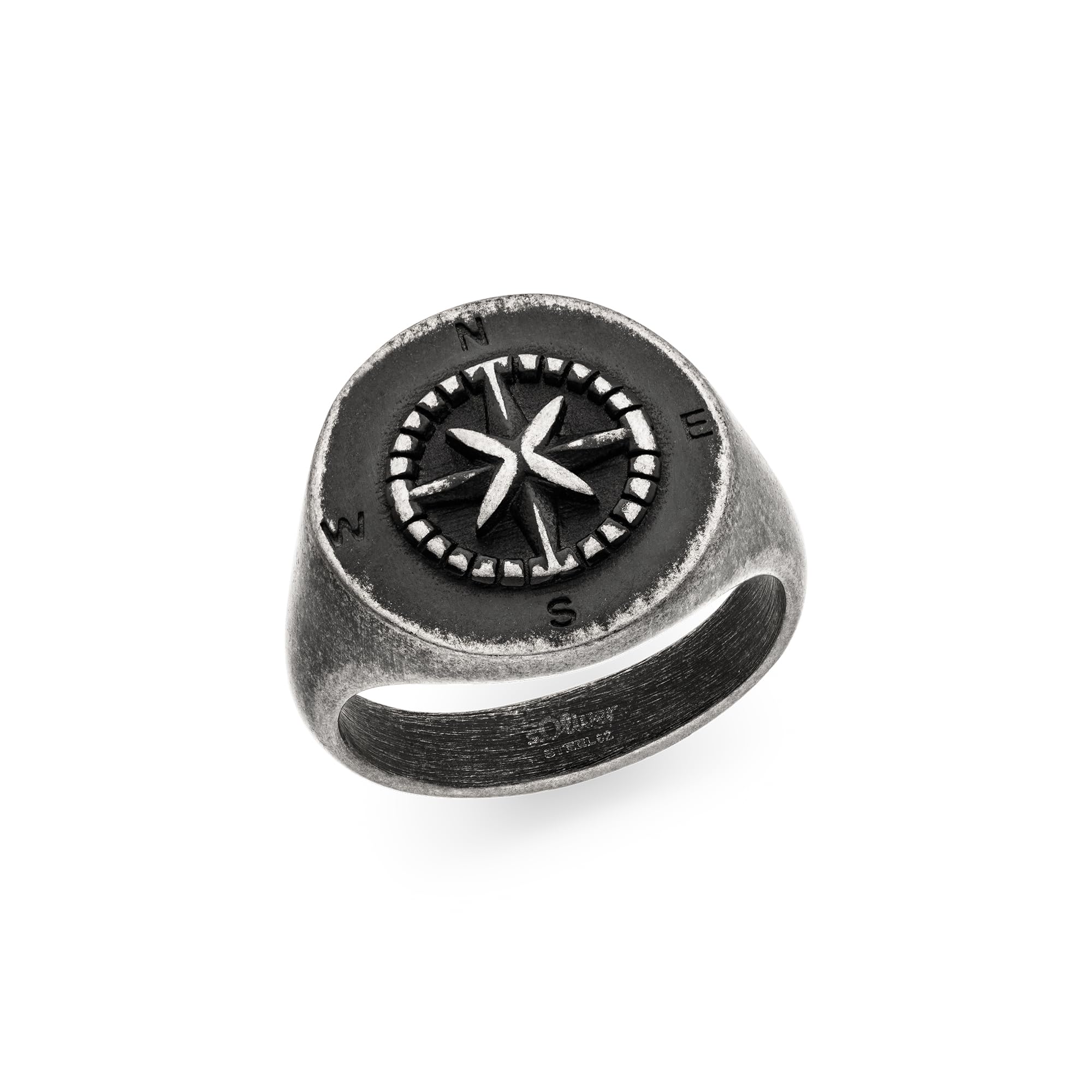s.Oliver Herren Schmuck – Halskette, Armband und Ring im Kompassdesign mit Edelstahldetails – Klassisch, Zeitlos und Maskulin – Perfekte Geschenkidee