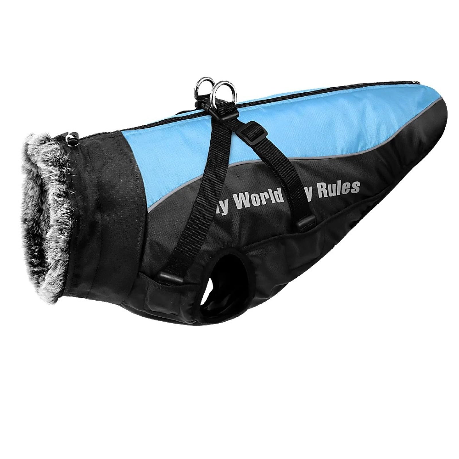 Chaqueta para perros impermeable abrigo de invierno para galgo y bulldog azul 2XL