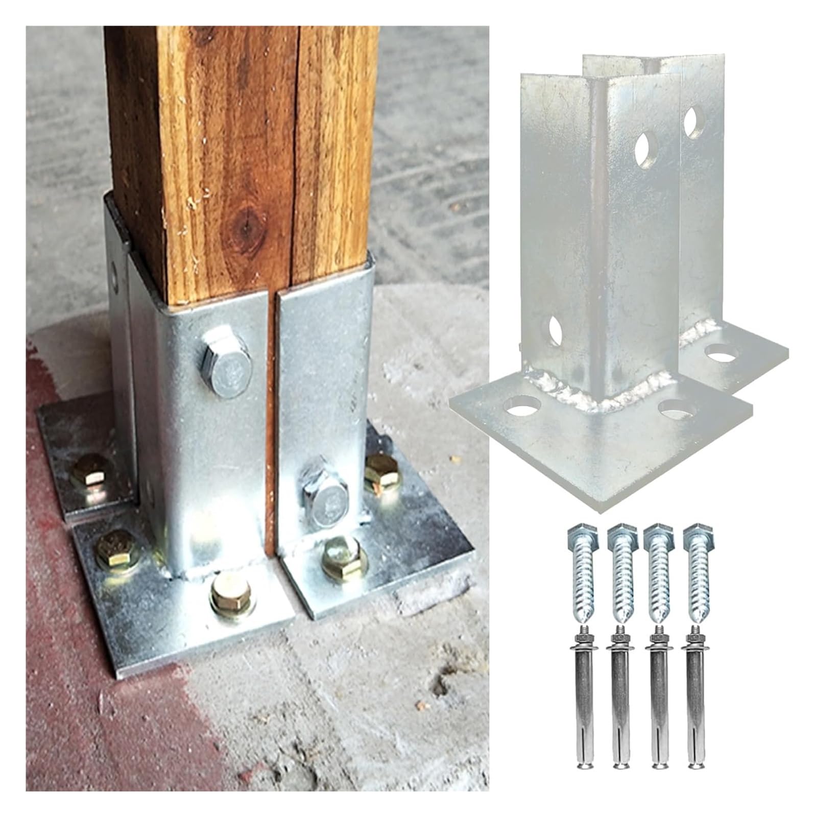 Fence Posts， Heavy Duty Post Anchors Wood Support Base, for 2.8in x, Pergola, Gazebo, Deck(2 Pcs)