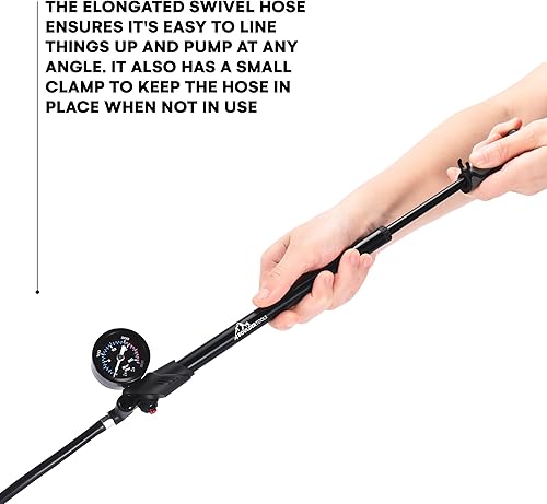 Miniatura 5 de Boulder Tools Bomba de choque para bicicleta de montaña - Bomba de aire con manómetro y purga de aire para horquilla y suspensión trasera -