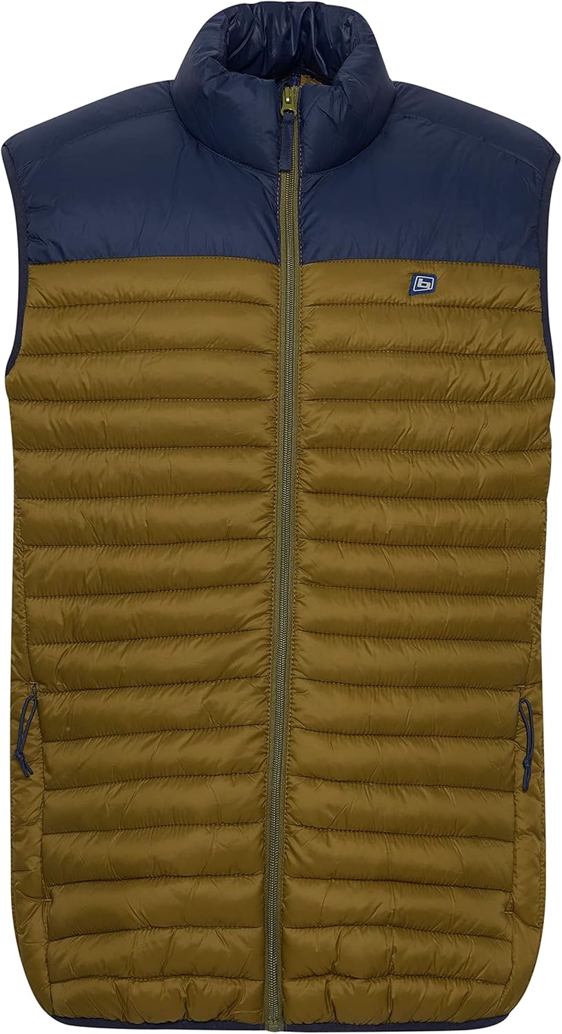 Blend Men's Casual Stand Collar Zip Up Puffer Vest Quilted Sleeveless Jacket with Pockets