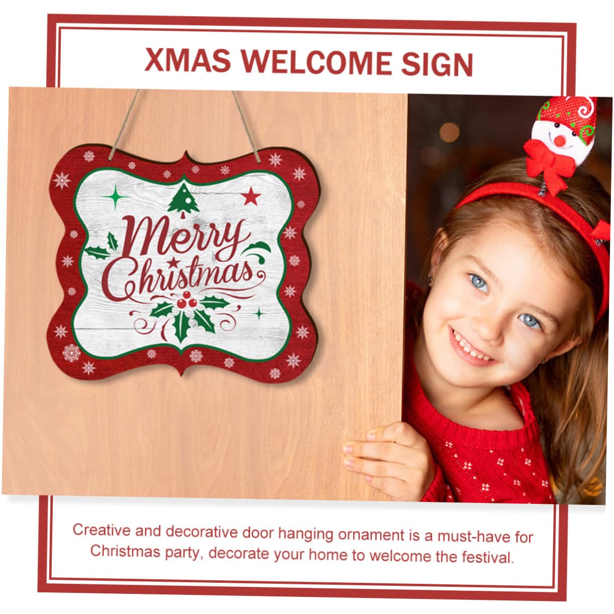 Cabilock 4 Juegos De Adornos Colgantes para Puerta Guirnalda De Bienvenida Iluminada para Navidad Decoración para El Hogar Al Aire Decoración De Techo Árbol De Navidad Letreros