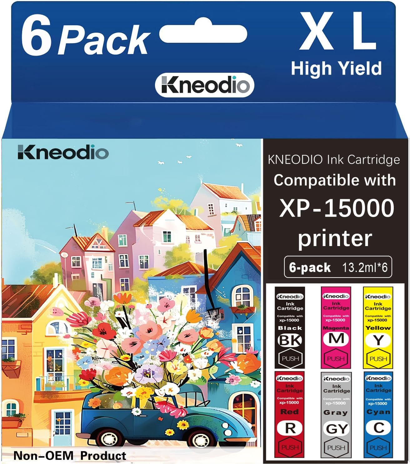 Compatible High-Yield Ink Cartridges (6-Pack) Replacement for 312XL 314XL Ink Cartridge for Photo XP-15000 Printer(1 Black,1 Cyan,1 Magenta,1 Yellow,1 Red,1 Gray)