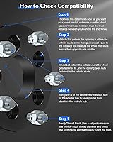 Vista 2 de ECCPP 4 unidades de 5 lengüetas de 1.25 pulgadas patrón de pernos de cambio de 5 x 4.5 a 5 x 5.5 pulgadas, conversión de 2.874 in con pernos de 1/2