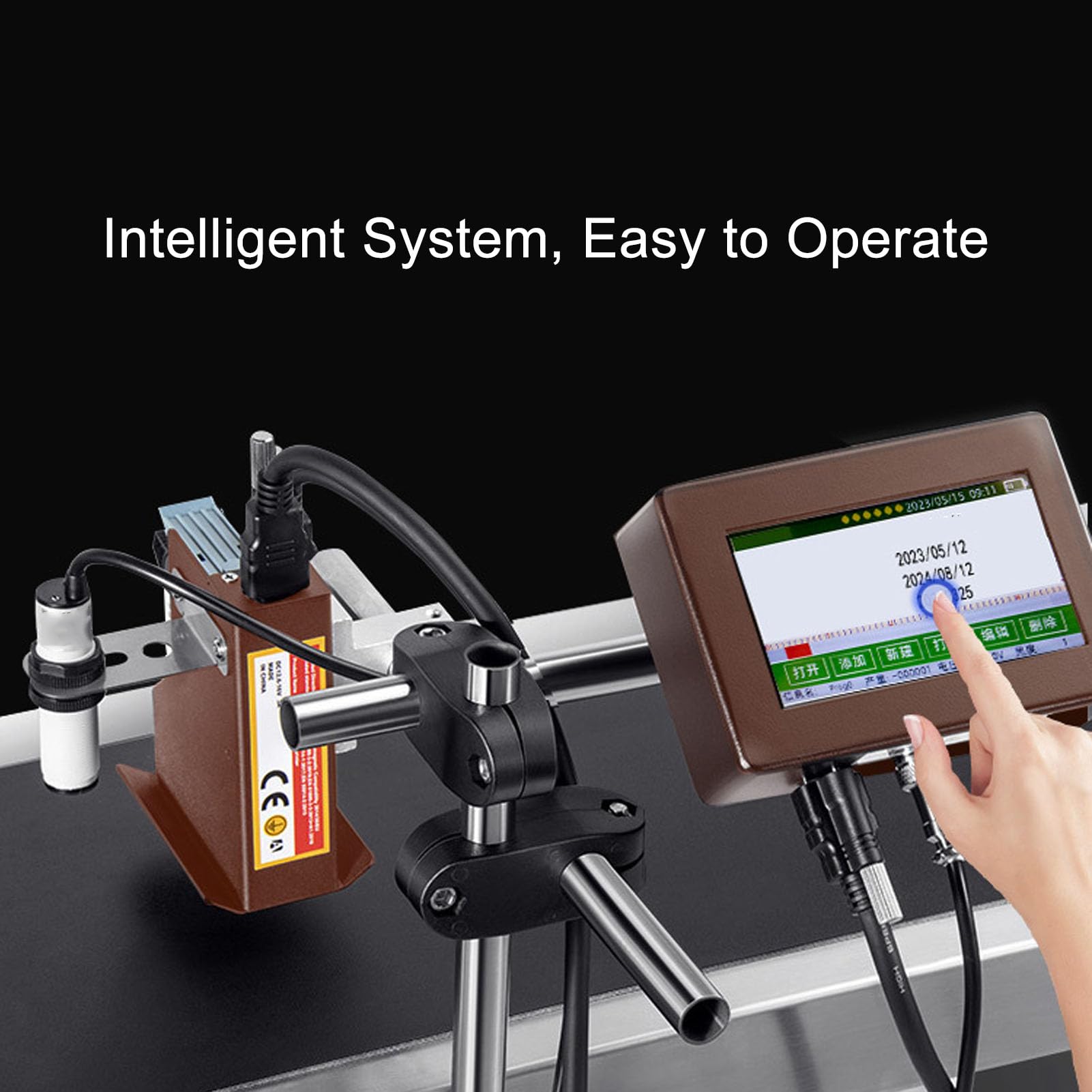Impresora de Inyección de Tinta Industrial en Línea con Pantalla Táctil y Cartucho - Amplia Aplicación - Imprimible en Varios Materiales - Pantalla HD - Introducción a Datos