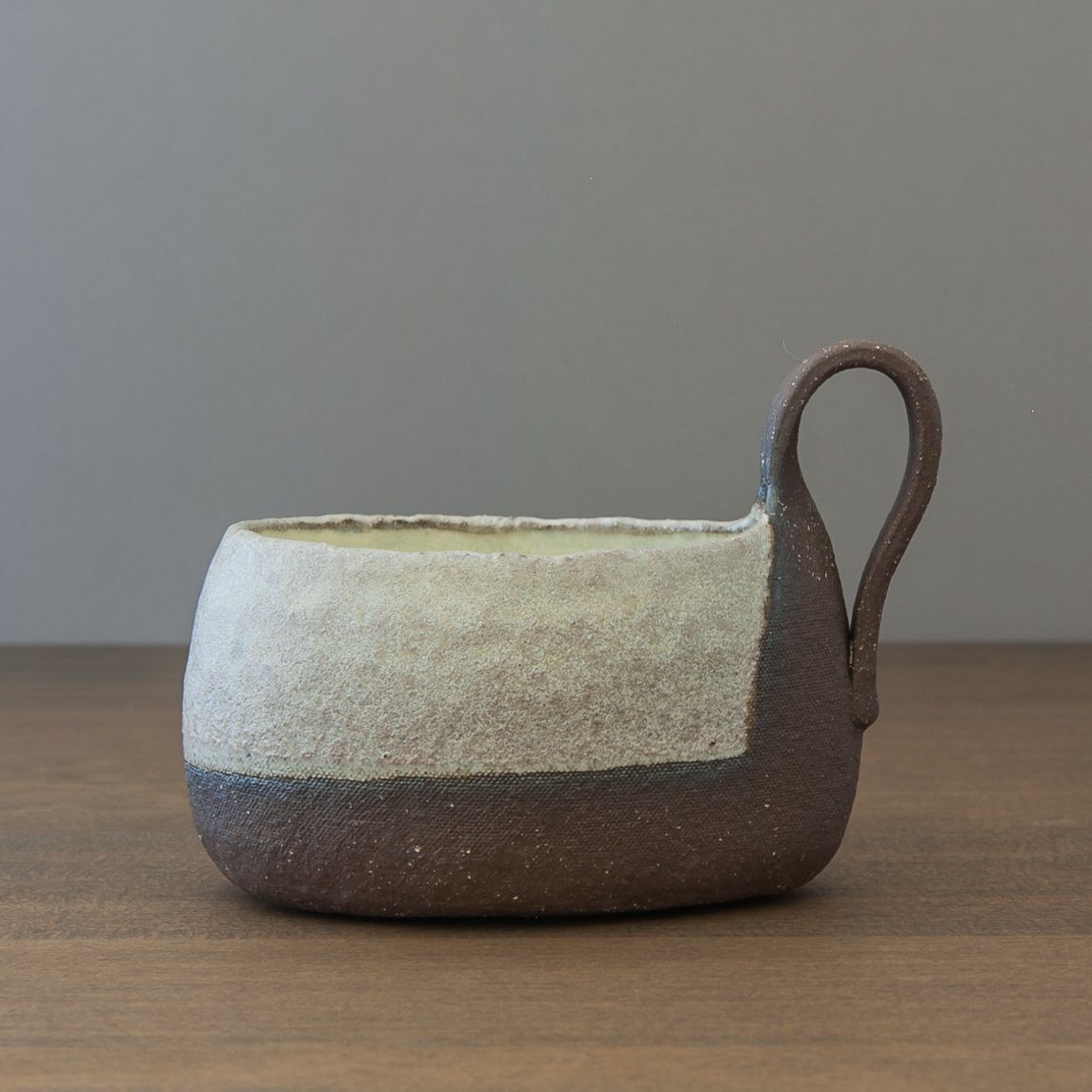 Teardrop Stoneware Mug with Matte Limestone Glaze