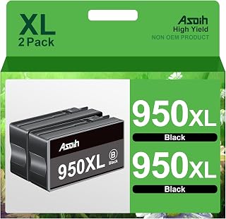 950XL Black Ink Cartridge | Work for HP OfficeJet Pro 8100 8110, 8600 8610 8615 8616, 8620 8625, 8630 8640 Printer | Work for HP 950 951 Ink Cartridges Combo Pack | 2 Black