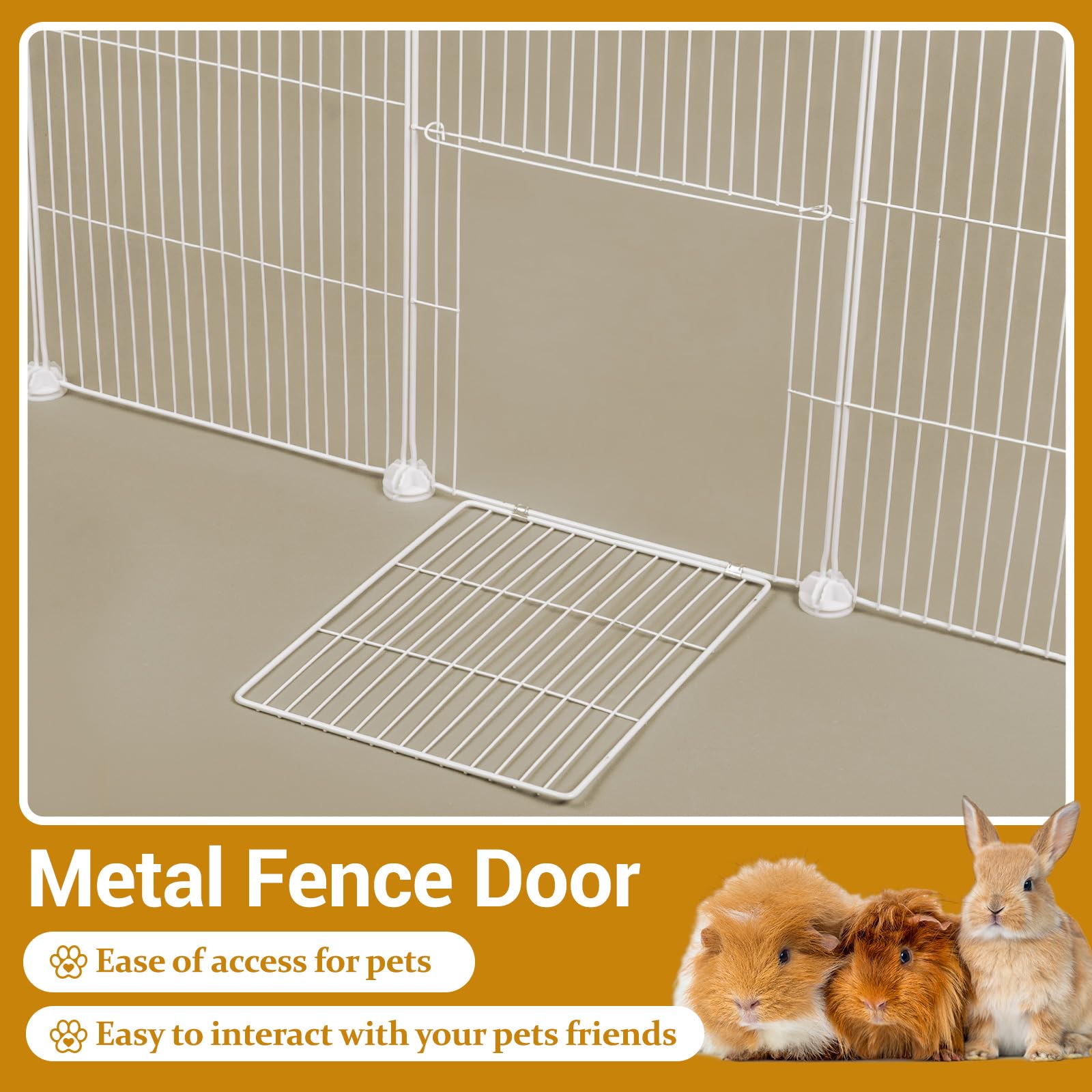 VISCOO Lot de 12 cages pour cochons d'Inde, 121,9 x 61 x 40,6 cm, parc pour petits animaux avec tapis imperméable, cage C & C pour cochons d'Inde, lapins, hamsters, cage d'intérieur portable en fil