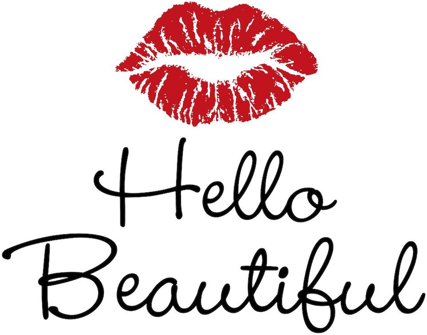 CafePress Hello Beautiful Red Lips 10" Wall Clock for Livingroom, Kitchen, or Office