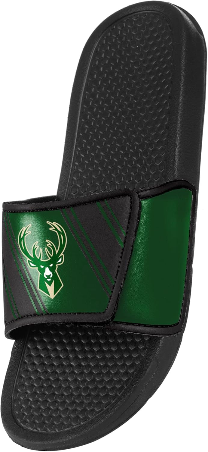 FOCO Milwaukee Bucks NBA Mens Legacy Velcro Sport Slide - M - Image 3