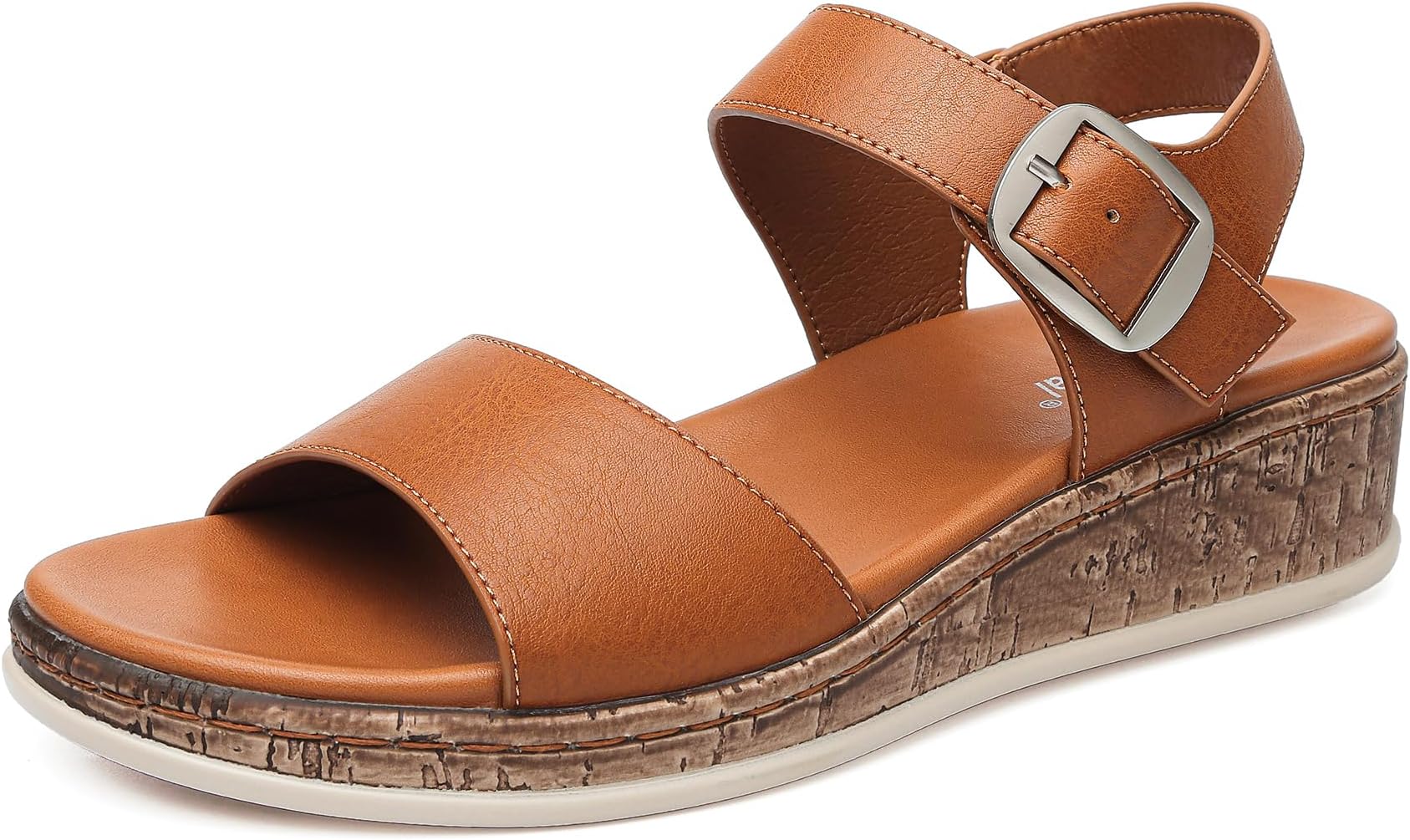 Women's Low Wedge Sandals with Arch Support Open Toe Platform Beach Shoes for Summer Comfortable Walking Sandals Dressy Casual