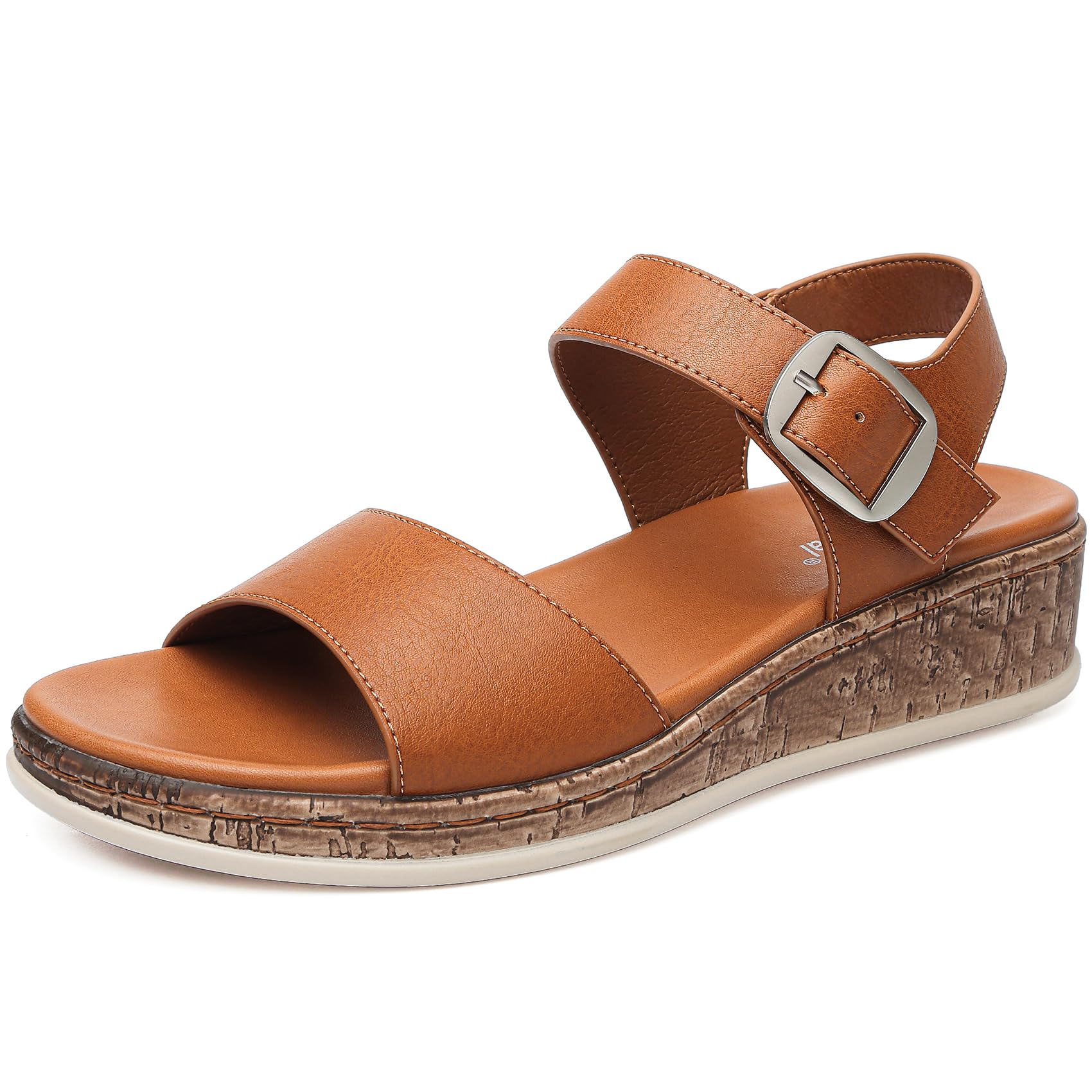 – Women's Low Wedge Sandals with Arch Support Open Toe Platform Beach Shoes for Summer Comfortable Walking Sandals Dressy Casual