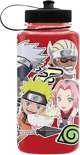 JUST FUNKY Naruto Sticker Bomb - Botella de agua de plástico de 32 onzas