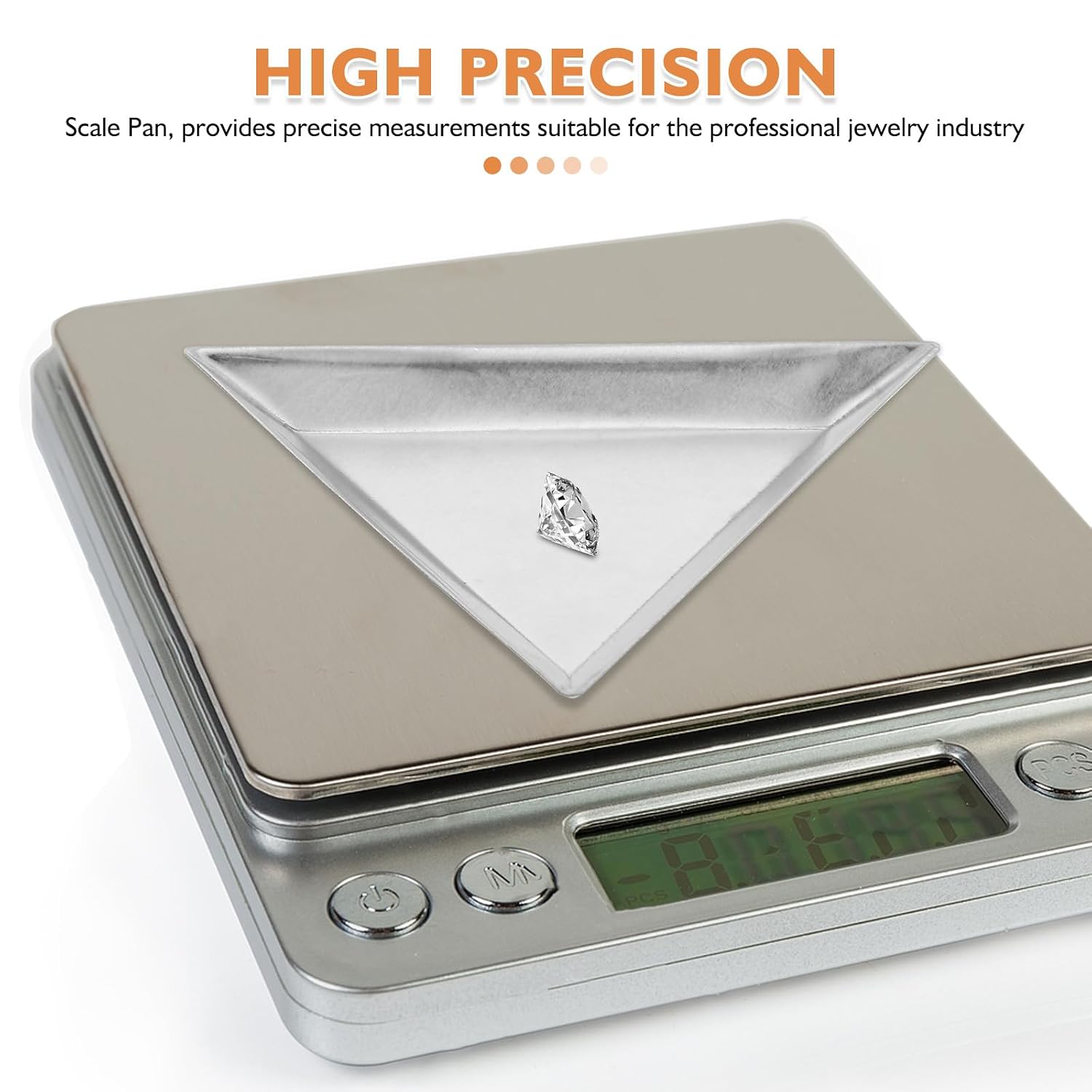 Ciieeo Stainless Steel Weighing Plates 6-Pack - Triangle Weigh Boats for Jewelry Powder and Liquid Compact Scale Tray for Lab and Precise Measurement