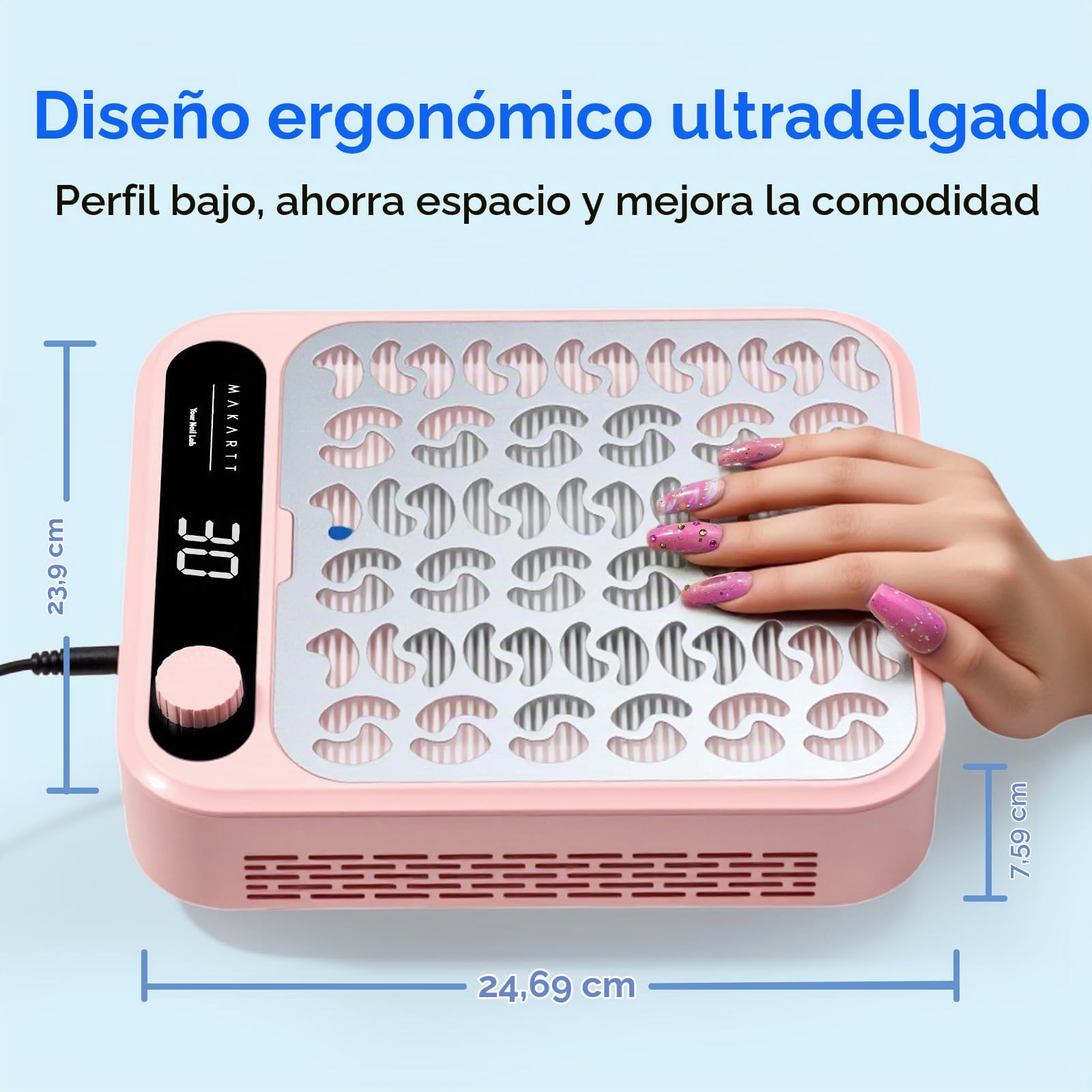 Makartt Larina Professional - Aspiradora de uñas con pantalla LED
