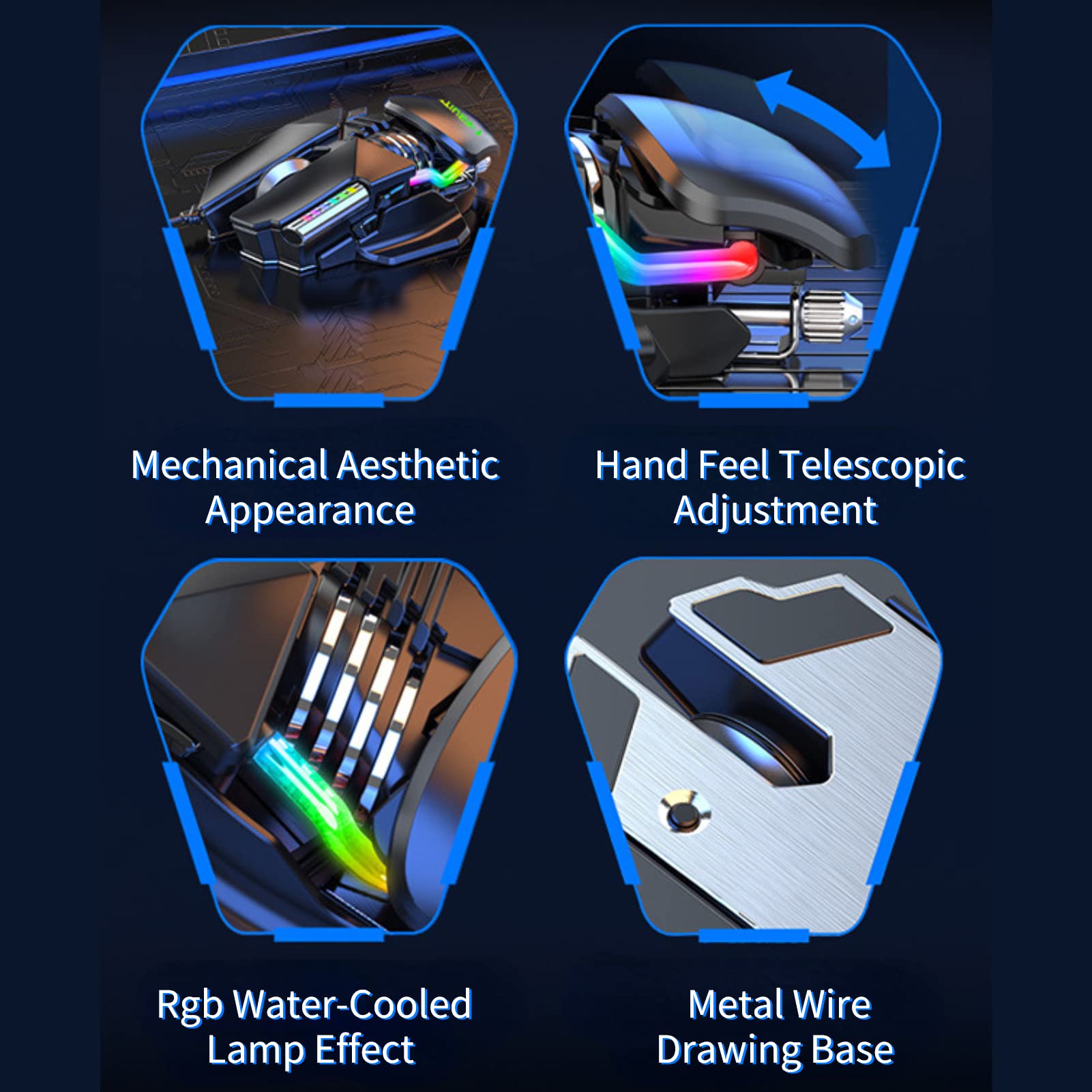 Mysz do Gier, Ergonomiczna Mysz Komputerowa z Przyciskami 12800 DPI 6D z 4 Efektami RGB, Przewodowa Przenośna Mysz Komputerowa USB do Komputera Laptop, Plug And Play
