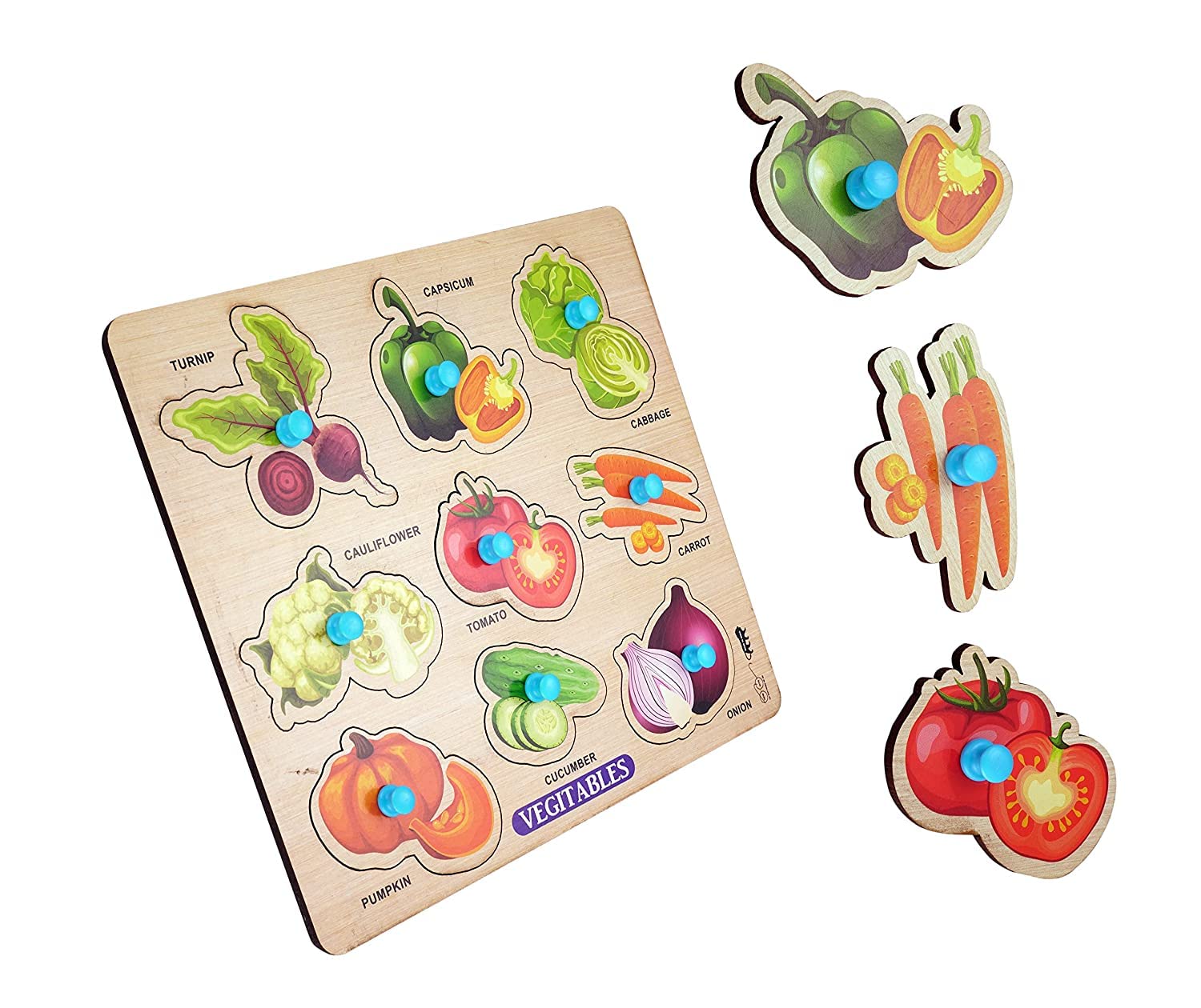 APPSTER Kids Toys Pre-School Vegetable Wooden Puzzle Toys for Kids 3+ Jigsaw Puzzles for Adults Baby Learning Educational Toys Board Game (B0C16P3D2J) Amazon Price History, Amazon Price Tracker