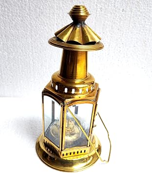 Golden Polish 14 inch Ship Boat Oil Lantern-Maritime Collectible Lantern-Boat Lamps-Vintage Lighting Lamp