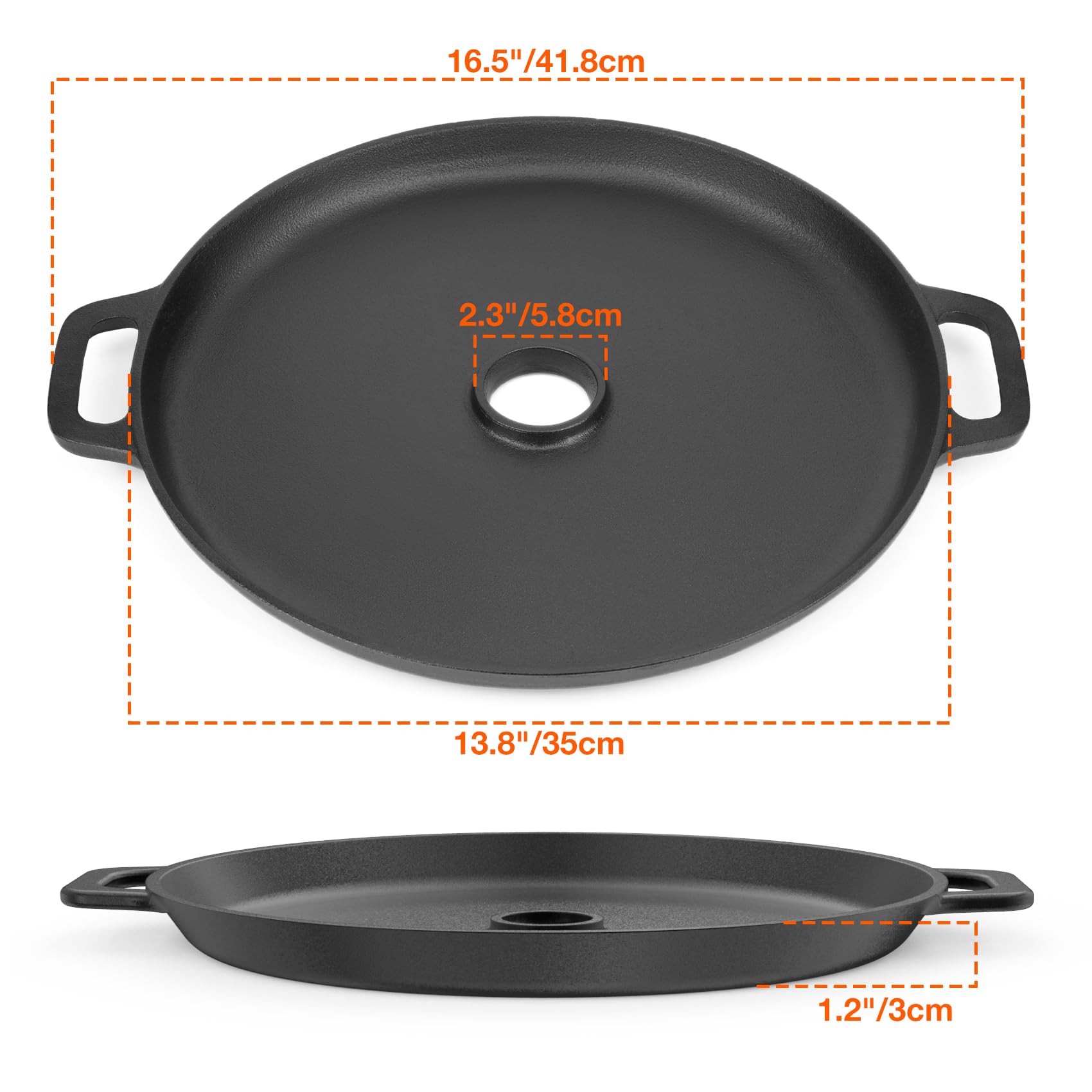 Onlyfire Raketenofen Outdoor+Feuerplatte Gusseisen Rund