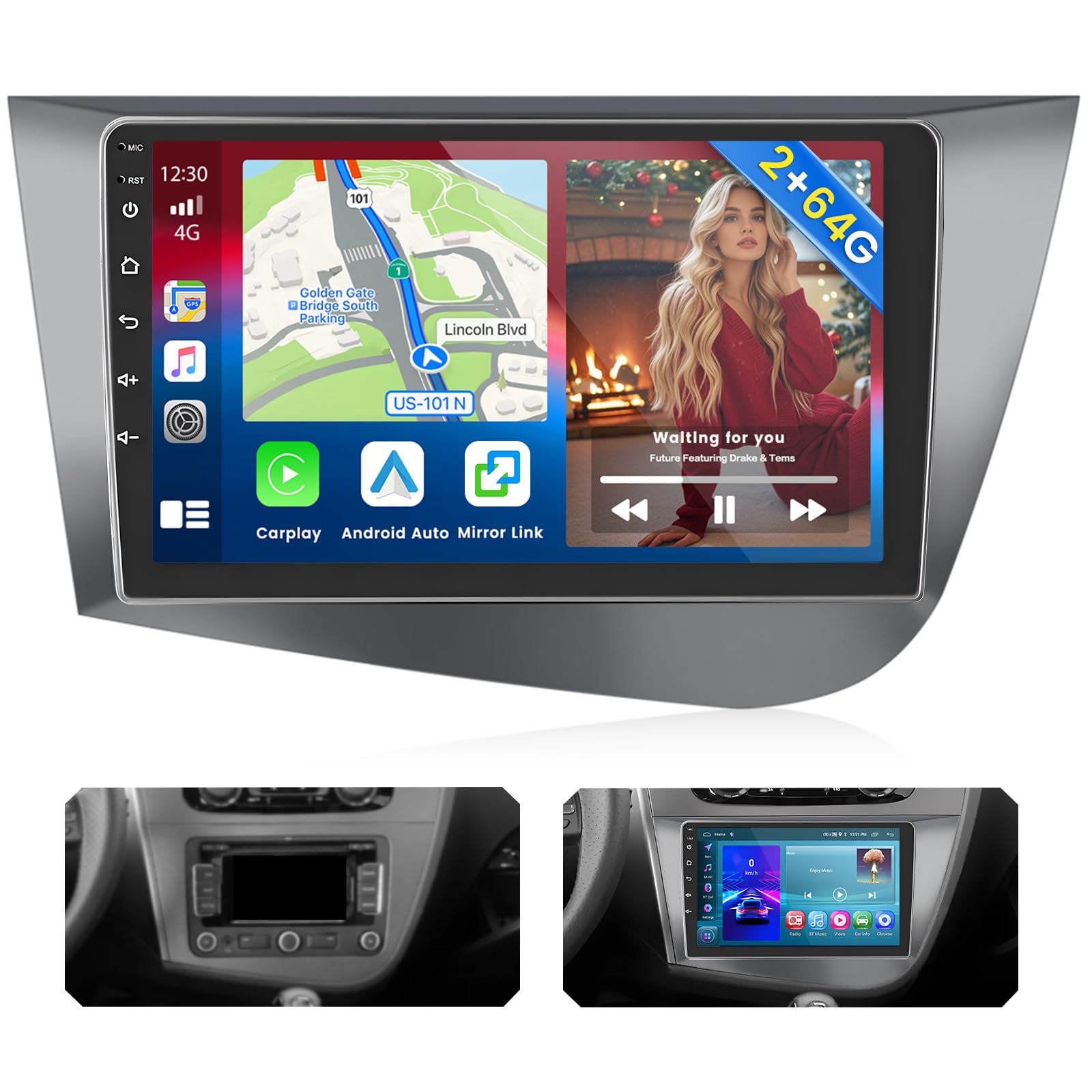 OiLiehu 4G+128G Android Autoradio Für Seat Leon MK2 2005-2012