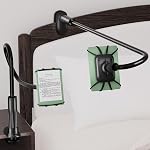 Gooseneck Kindle Holder for Reading in Bed - [Anti-Slip] Phone Holder for Bed, Kindle Stand Accessories, for iPad mini Stand for Desk, for Paperwhite Oasis Tablets 4-10.5 inches (Black)