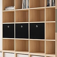 Vista 5 de Contenedores de almacenamiento de tela, cubos de almacenamiento de tela de 11 pulgadas, cubos de almacenamiento plegables con asas para estantes
