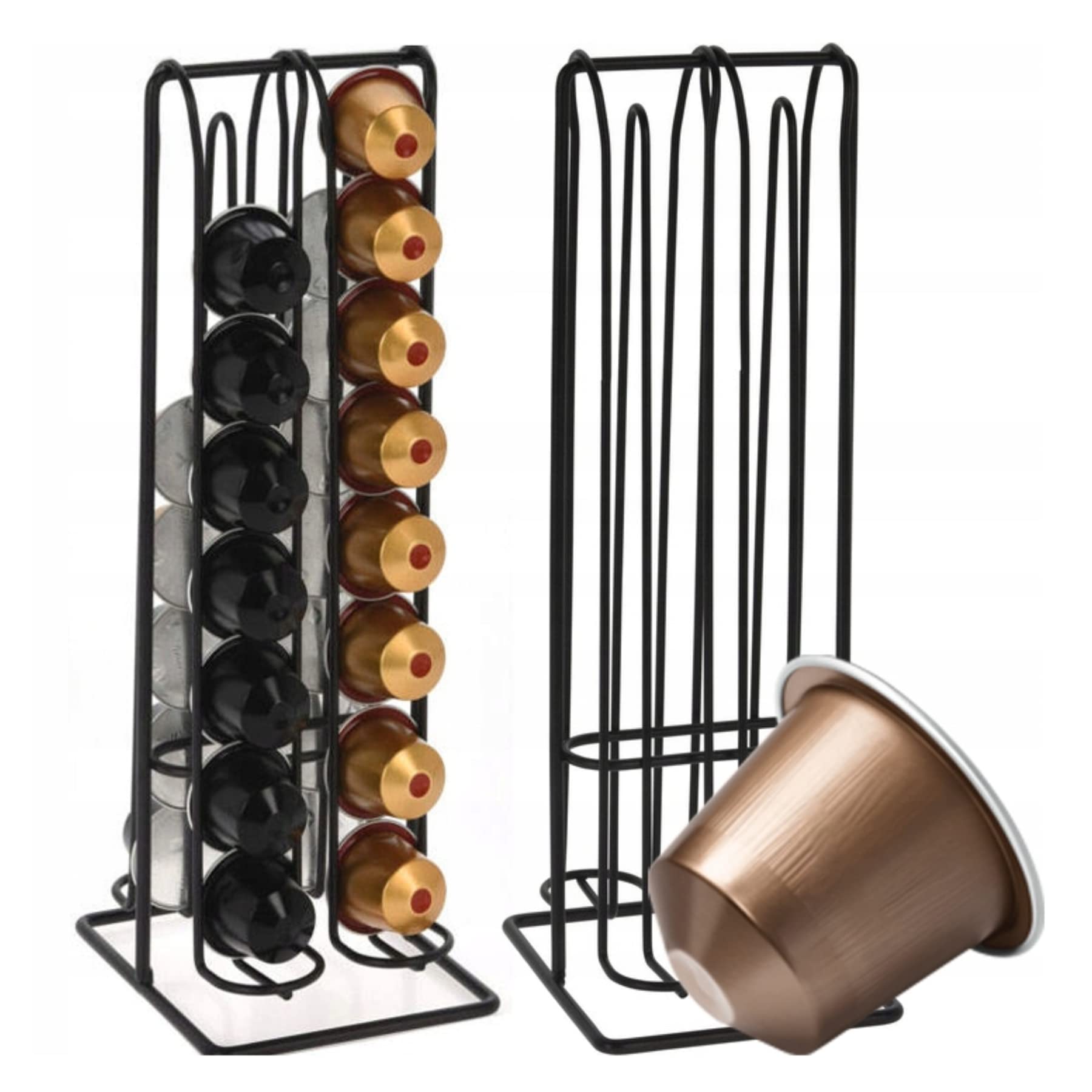 Geezy Black Coffee Capsules Holder Kitchen Organizer For 32 Nespresso Pods Capsules Rack Organizer For Coffee Pads