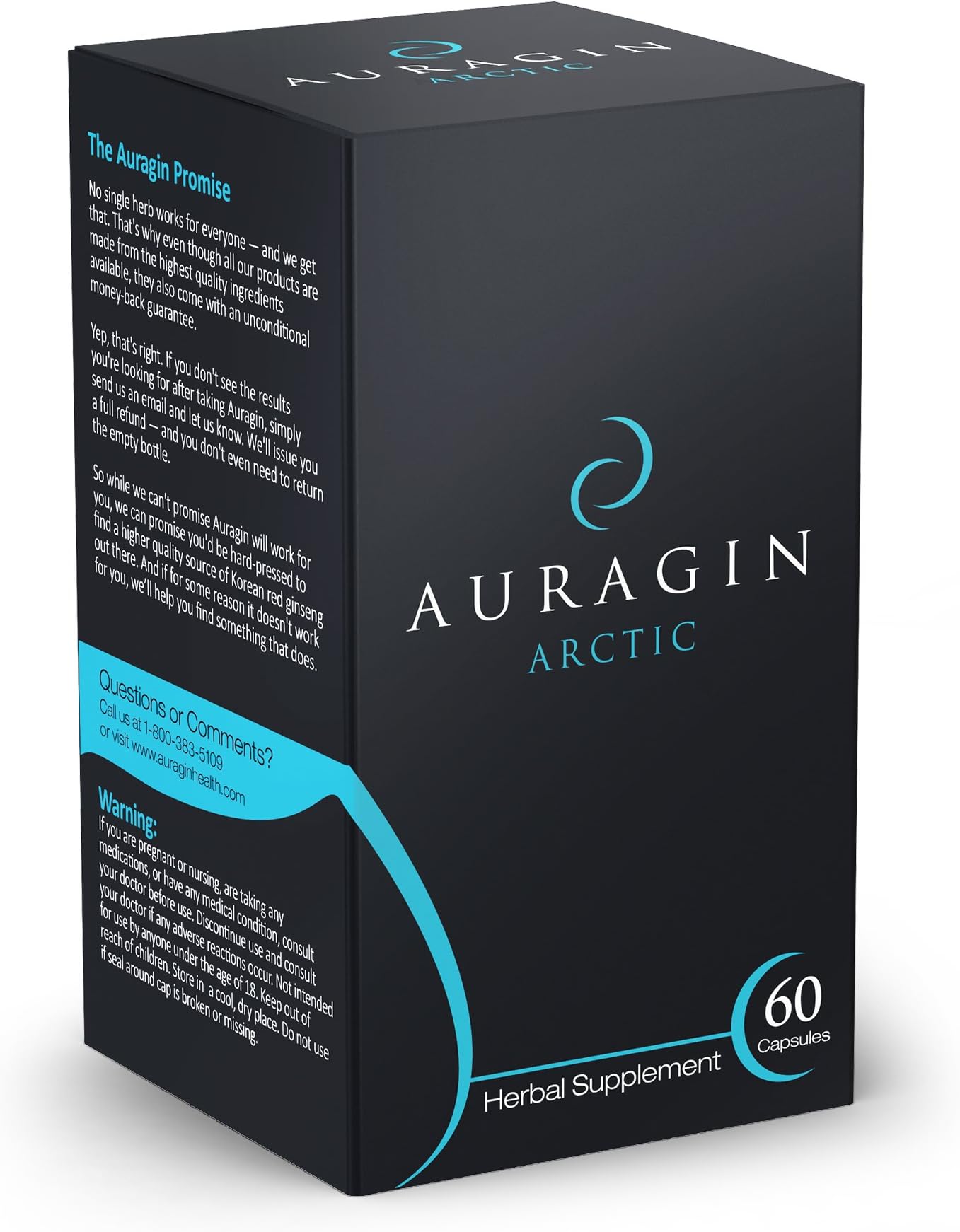 Auragin® Arctic: 100% Rhodiola Rosea – 3% Rosavins & 1% Salidrosides – No Additives or Preservatives – Supports Energy, Brain Health & Stress Relief – 500 mg – 60 Capsules