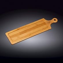Wilmax WL-771008, 15.5" x 4.5" Food Serving Bamboo Tray, Wooden Steak Barbecue Platter, Natural Wood Tasting Flight Board, Appetizer Snacks Dessert Fruit Cheese Dish