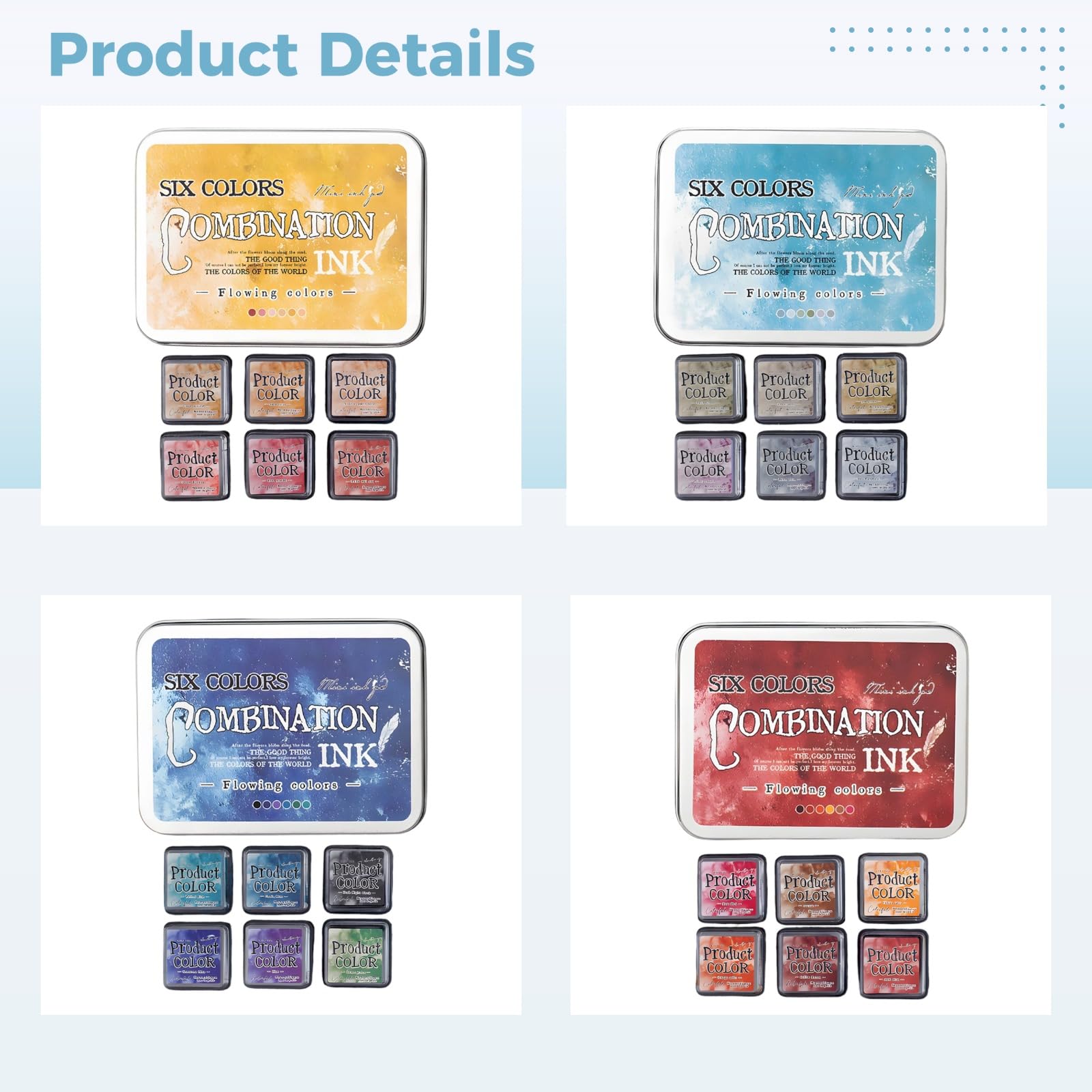 24 Stk. Mini-Stempelkissen-Set, fließende, kräftige Farben, leicht mit Schwamm zu kolorieren, kompakt, sofort einsatzbereit, 1,3 x 1,3 x 0,7 in, für Basteln, Scrapbooking, Journaling, Kartenmachen