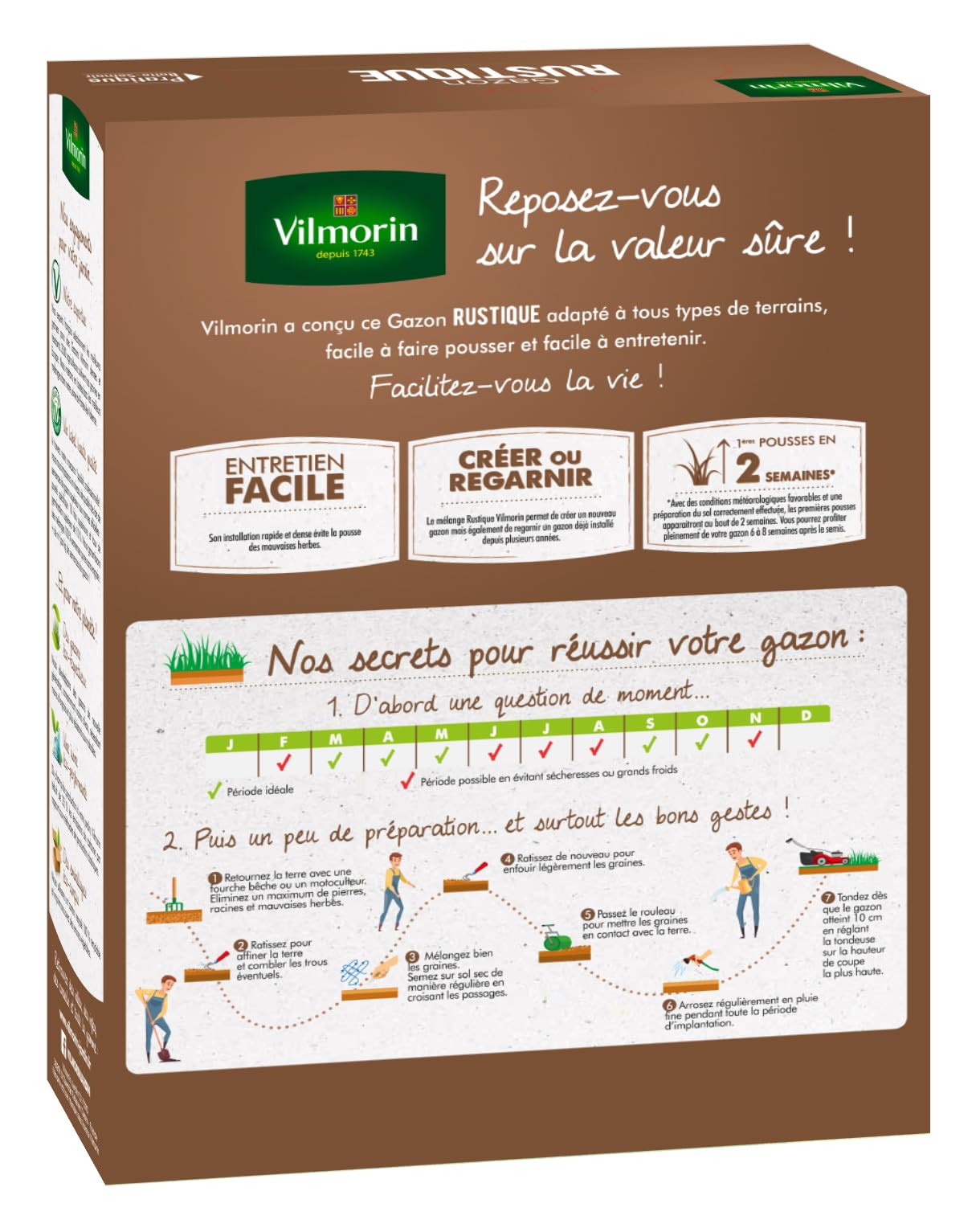 Vilmorin 4460415 Hierba rústica, verde, 3 kg