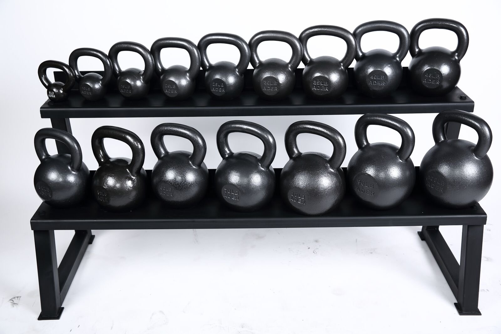 Ader Sporting Goods Premier Kettlebell Set (4, 6, 8, 10, 12, 16, 20, 24, 28, 32 kg) with DVD & Rack