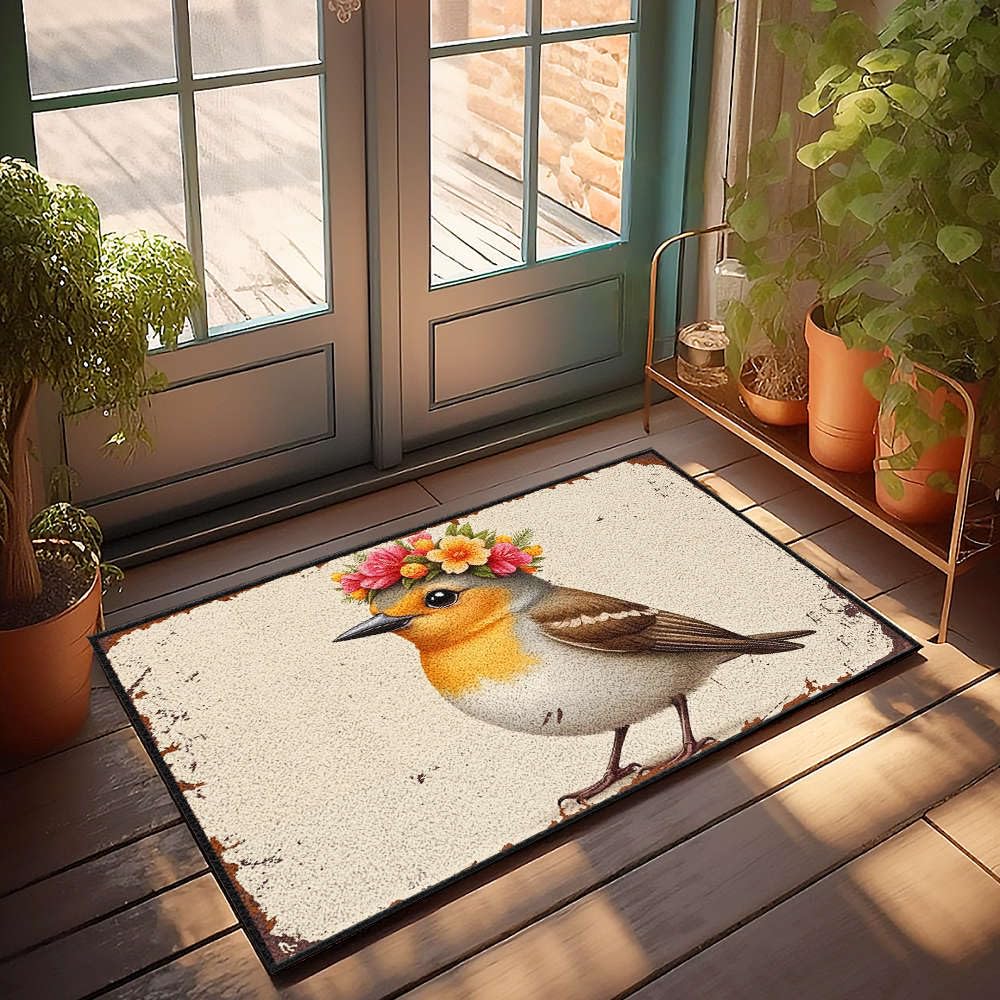 Tapis d'extérieur automnal pour sublimer votre entrée de maison avec motif oiseau
