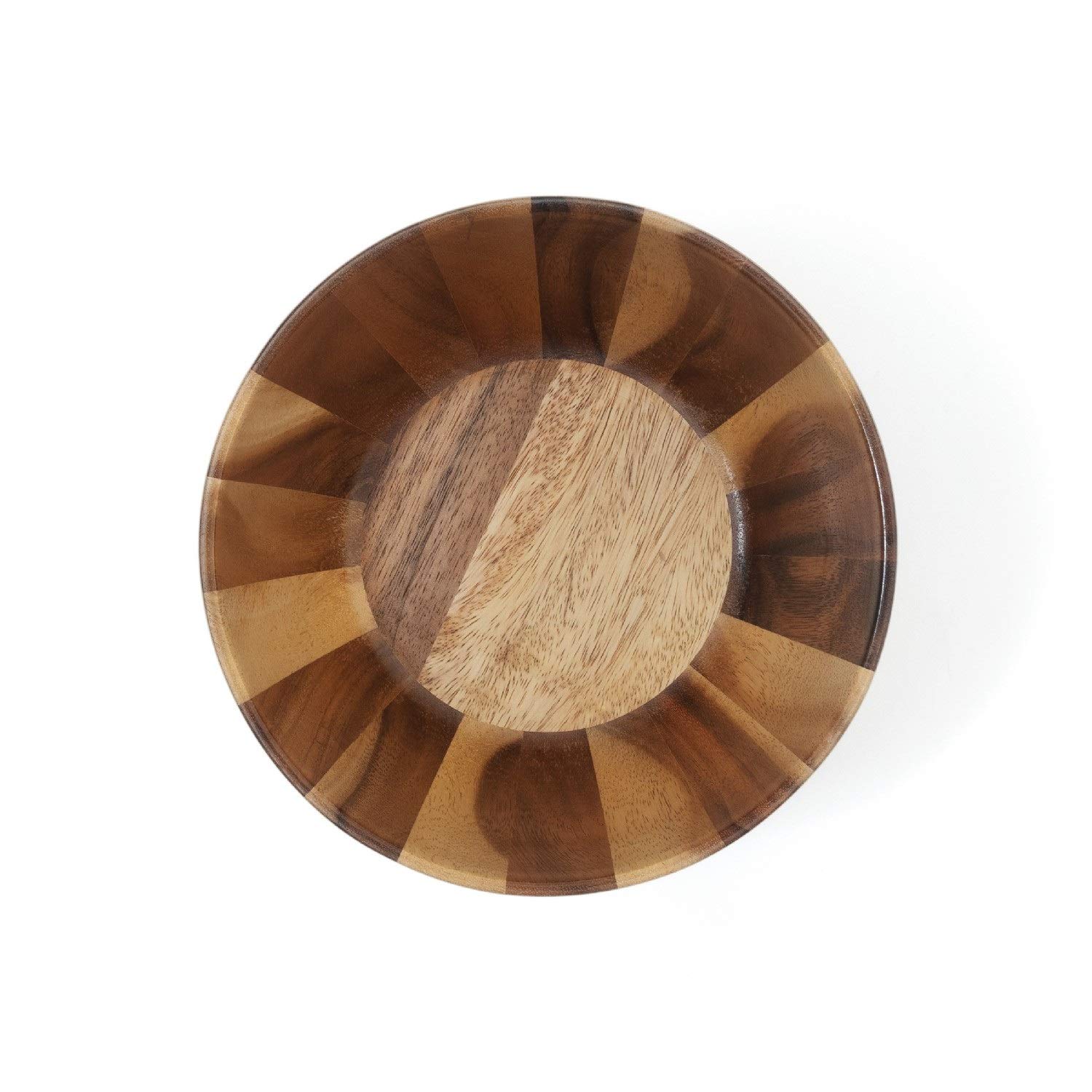 Lipper International Acacia Sunburst Ensaladera, talla única, color marrón