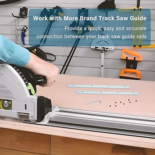 Miniatura 6 de Kit de conector de riel guía de sierra de riel de repuesto para sierra de pista Makita cortes largos compatible con guía de sierra de riel Festool y