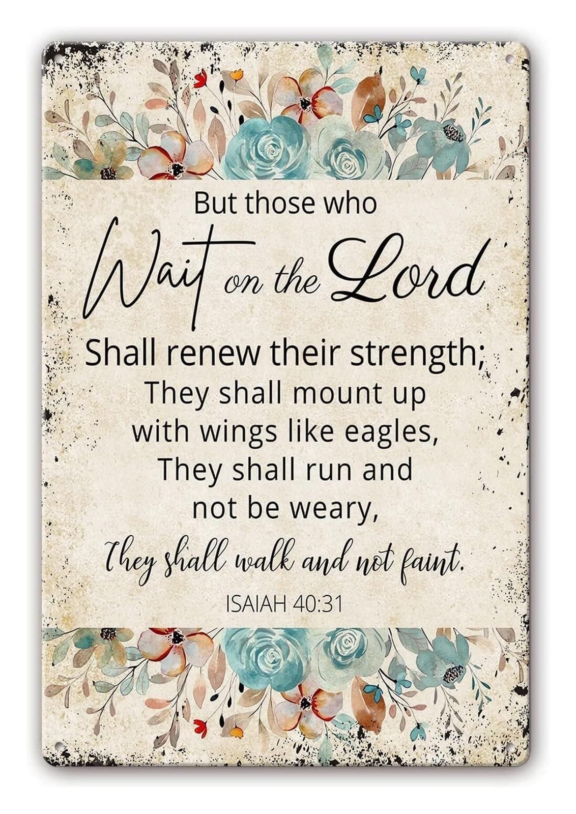 IDGTTLDF Retro Vintage Metal Tin Sign Inspirational Faith Quote Wall Decor for Home Study Living Room 8 X 12 inch