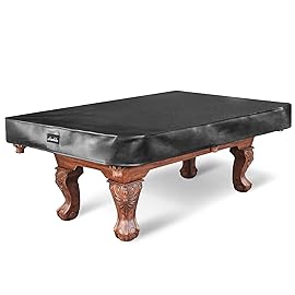 Heavy Duty Leatherette Billiard Pool Table Cover,Waterproof&Tearproof Cover for Pool Table,7/8/9 Foot Fitted(7FT/Balck)