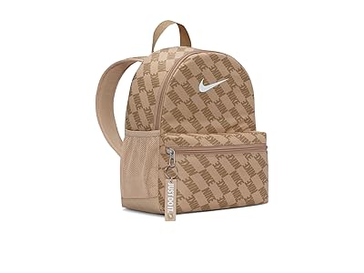 Nike Kids Brasilia Just Do It All Over Print Mini Backpack (11L) (Little Kid/Big Kid) Backpack Bags Hemp/Beechtree/White, Polyester