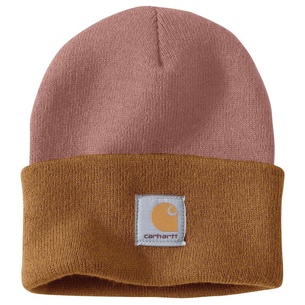 Mens Knit Cuffed Two-Tone Beanie
