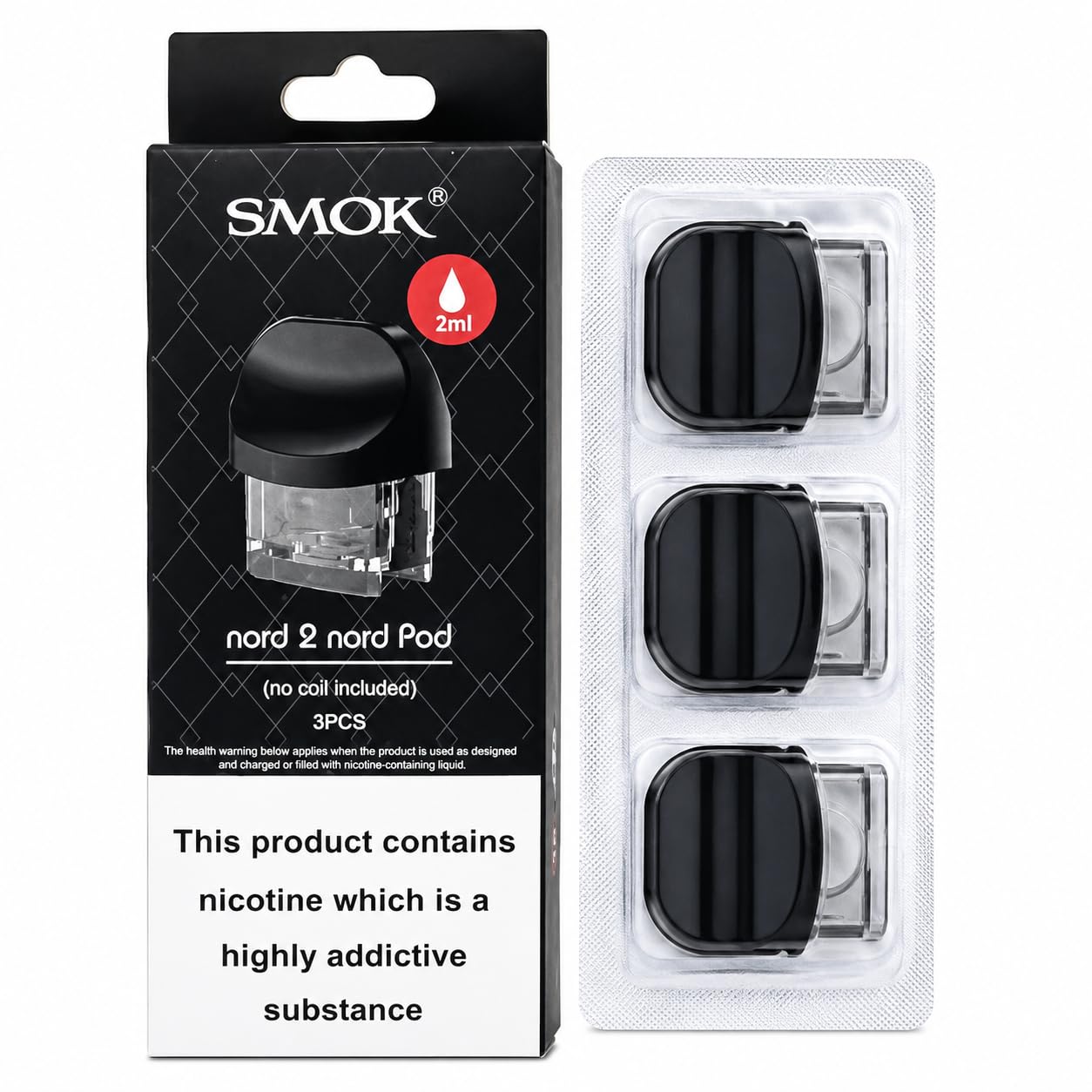 SMOK NORD 2 Empty Refillable Replacement Pods [Pack of 3]