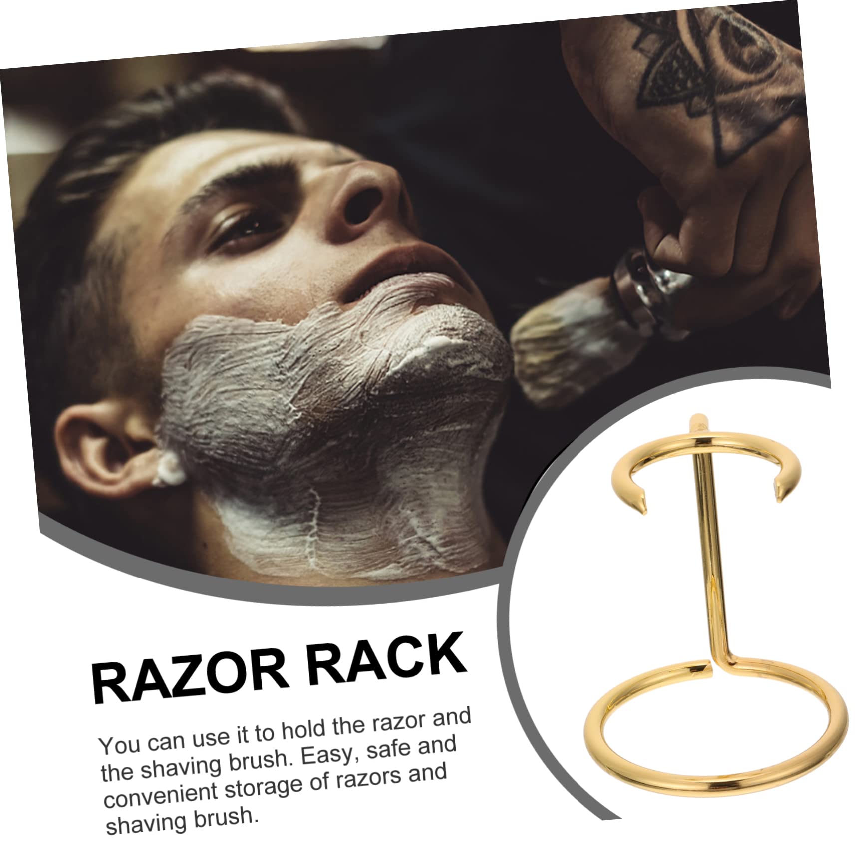 3 Pz Supporto per rasoio per bagno organiser bagno rasoi da uomo elettrici Uomini Gel lama porta rasoio pennello porta pennelli da barba da ferrolega Golden