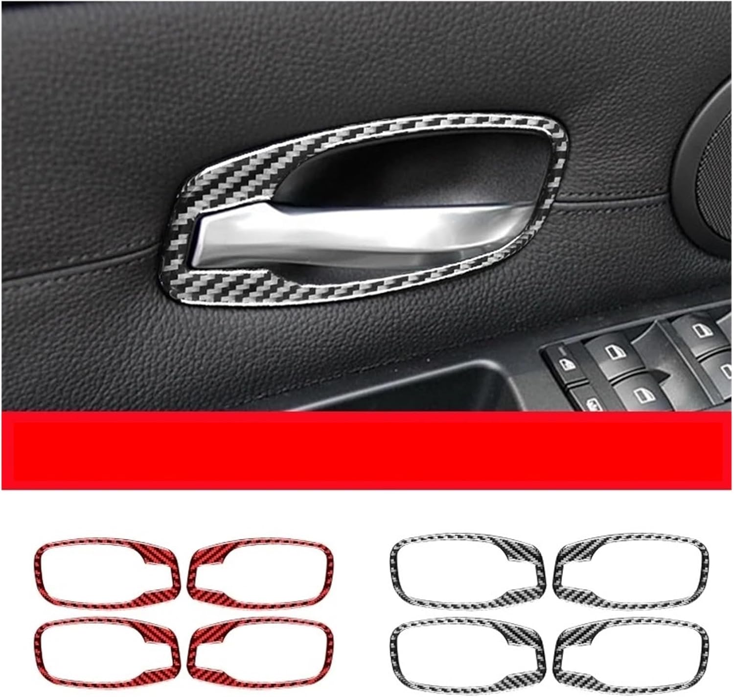 Car Interior Mouldings for BMW 5 Series E60 2004-2010 Car Interior Accessories Carbon Fiber Interior Car Door Handle Trim Frame Cover Decor Stickers Decoration