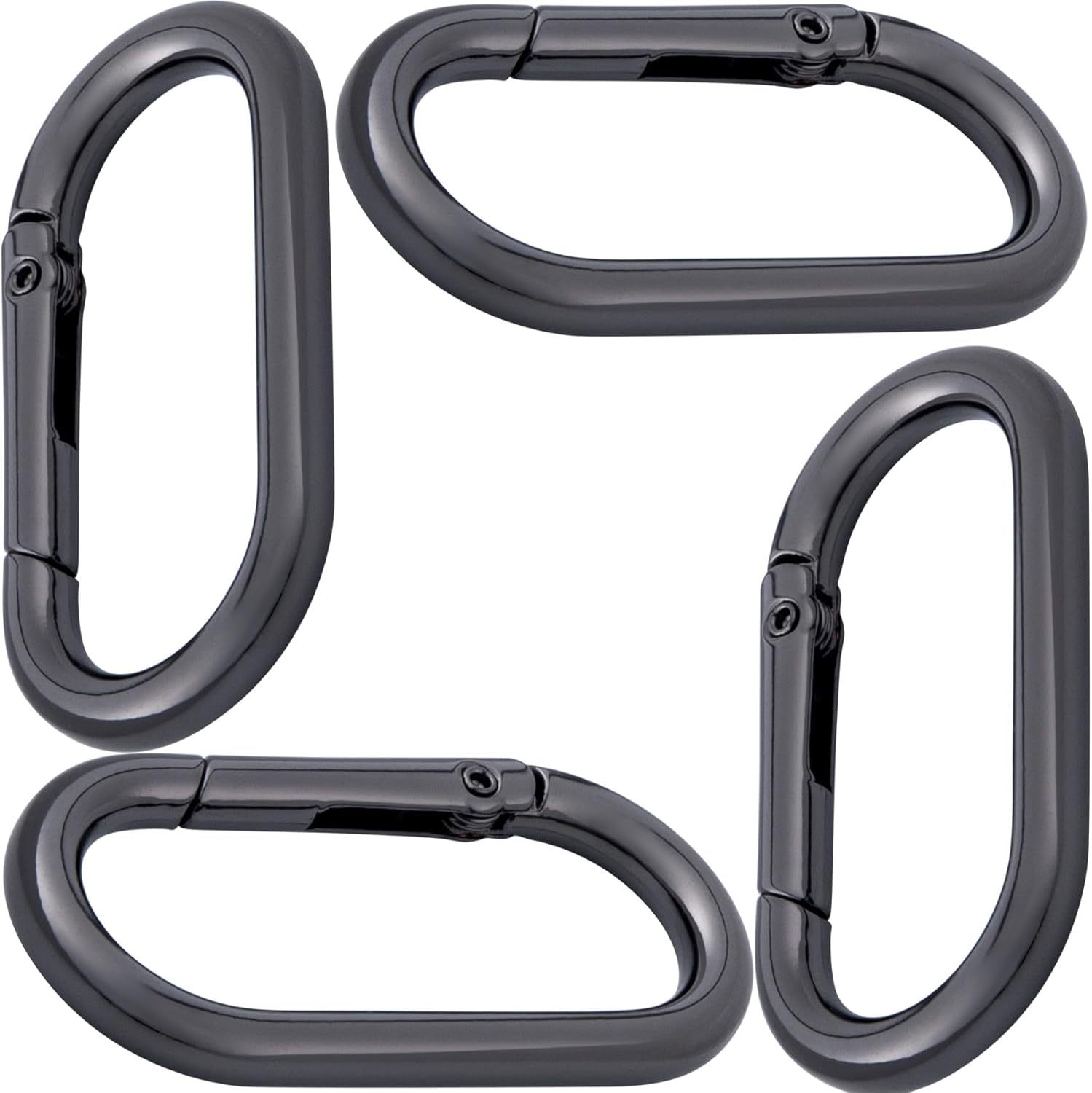 Snap Oval Carabiner Keyring, Heavy Duty Metal Spring Keychains Clips, Flexible Opening O Ring Buckle Clasps