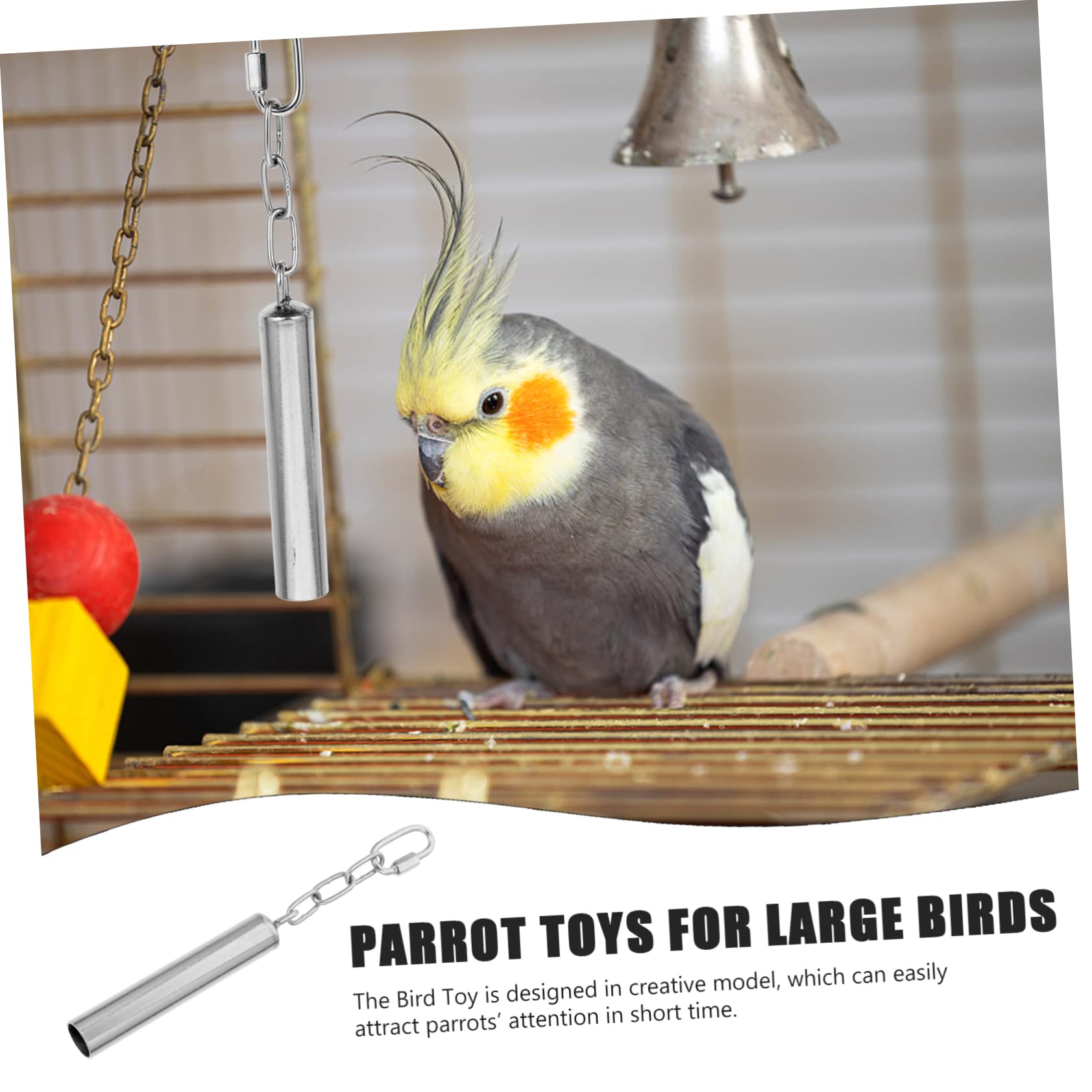 VANZACK 3stücke Vogelspielzeug Mit Edelstahlglocke Für Sittiche Und Papageien Und Sicheres Spielzeug Aktivität Und Ihres Für Vogelkäfige Dekoration