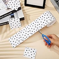 Vista 90 de Zonon 65 Feet Bulletin Board Borders Black and White Polka Dots Striped Grid Borders Decorative Straight Scalloped Wavy Rolled Trim Classroom Back