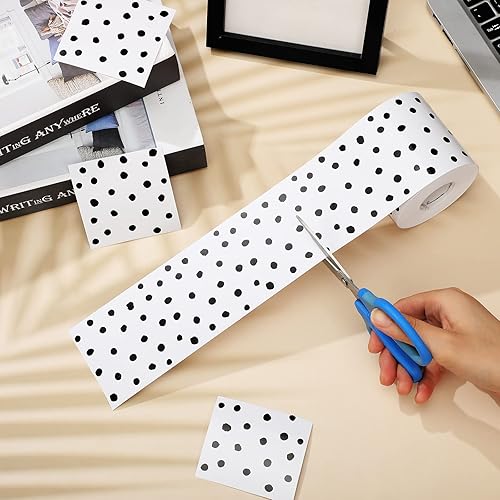 Vista 90 de Zonon 65 Feet Bulletin Board Borders Black and White Polka Dots Striped Grid Borders Decorative Straight Scalloped Wavy Rolled Trim Classroom Back