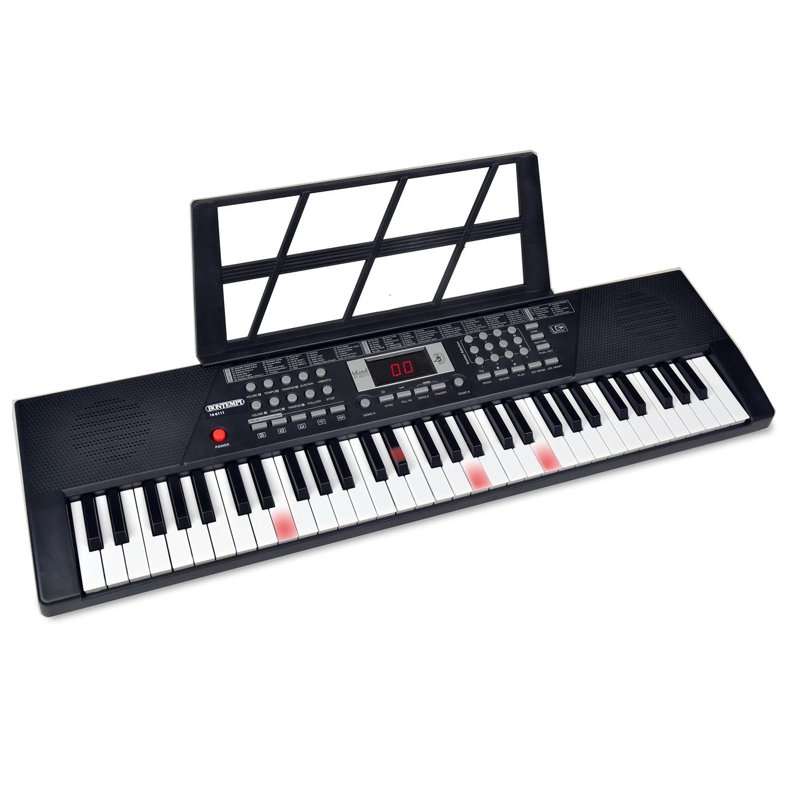 Bontempi | HarmonyKeys - Clavier Piano Numérique 61 Touches, Touches Lumineuses Parfaites pour S'Amuser, 83.9x24.9x9.9 cm