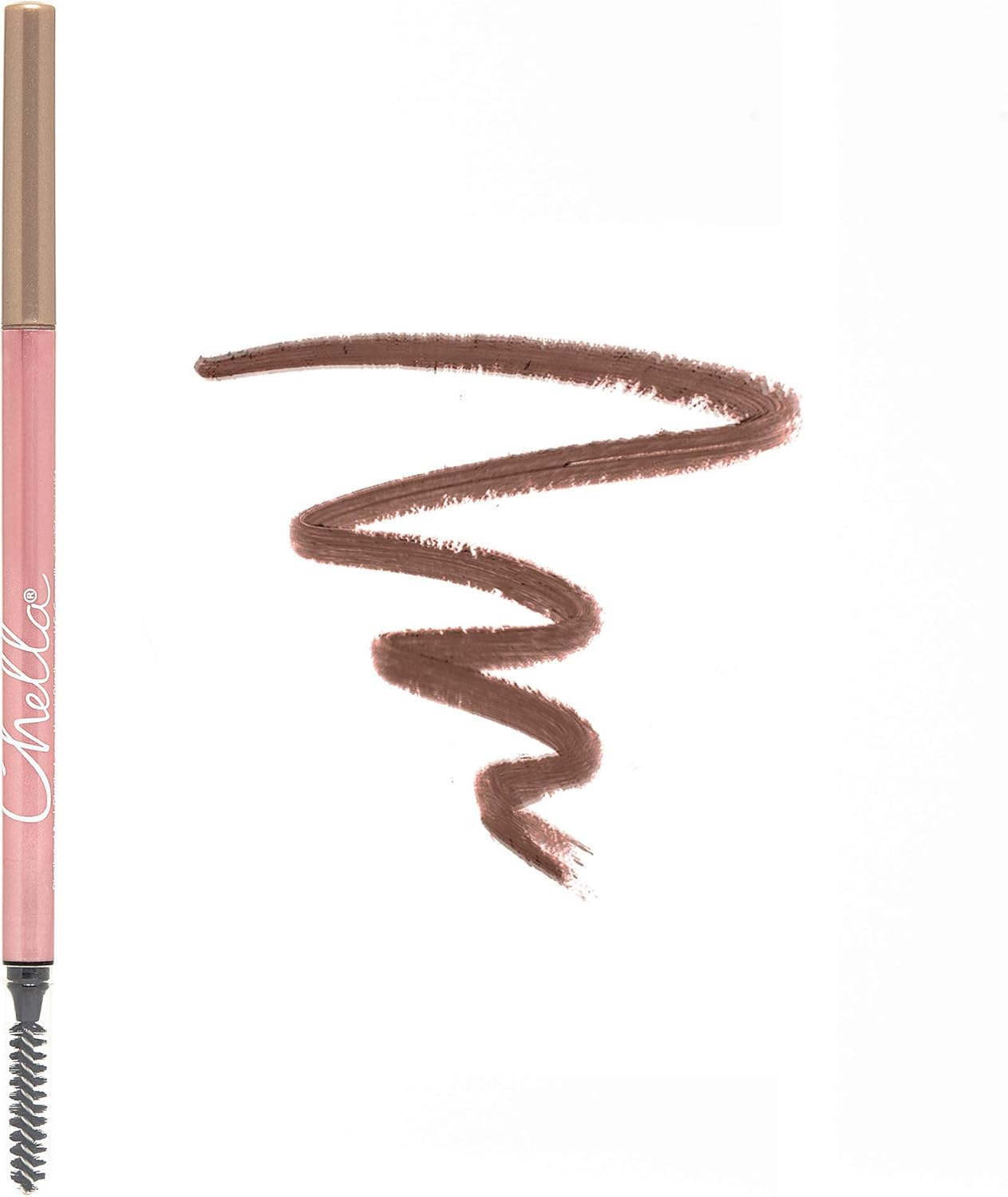 Chella Eyebrow Pencil, Dazzling Dark Brown - Vegan, Gluten Free, Cruelty Free, Paraben Free, Long Wearing, Smooth Consistency