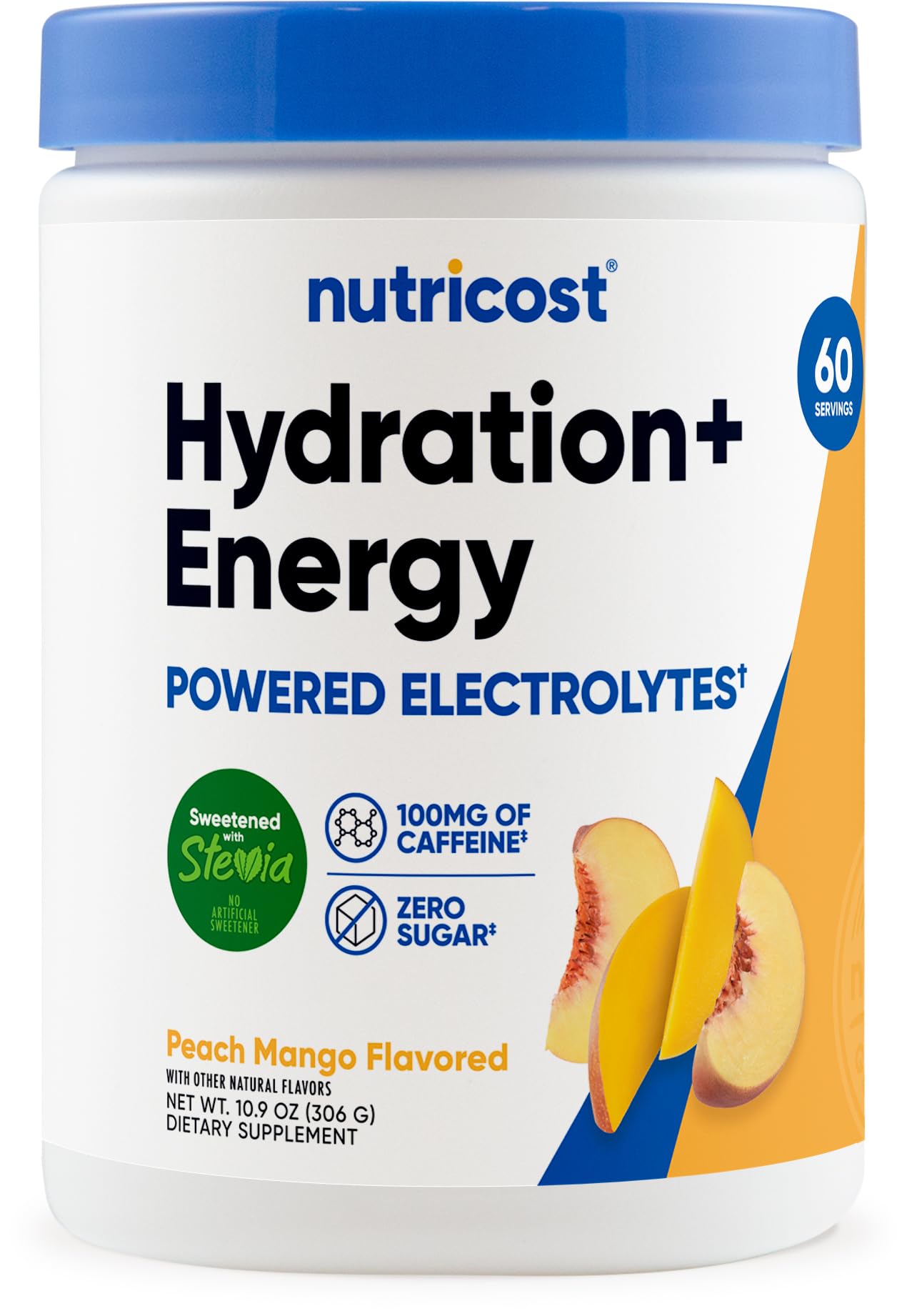 Nutricost Hydration + Energy Powder (Peach Mango) 60 Servings