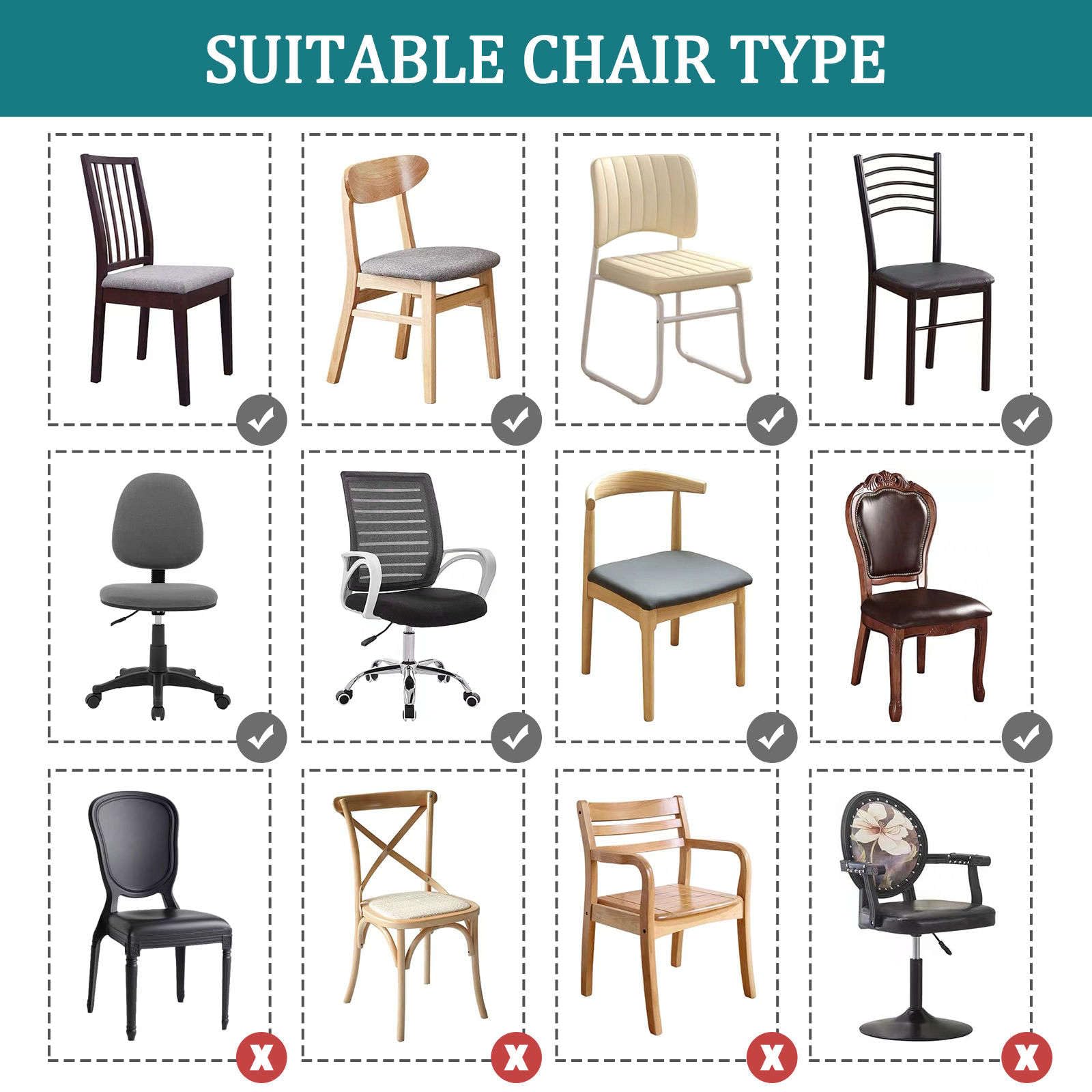 ApuaVireo&Co Fundas de asiento de silla estampadas, fundas de asiento elásticas suaves y lavables, fundas de asiento universales para sillas de comedor, fundas de cojín de asiento de silla (I,juego de